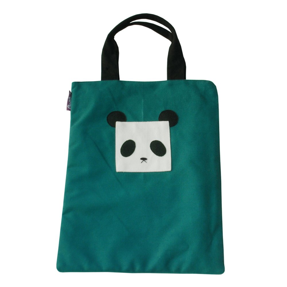 Durable Canvas Zipper File Folder Document Organizer Bag - Cute Panda Design for Office, School & Travel Storage | Waterproof & Spacious Handbag for Files, Books & Essentials