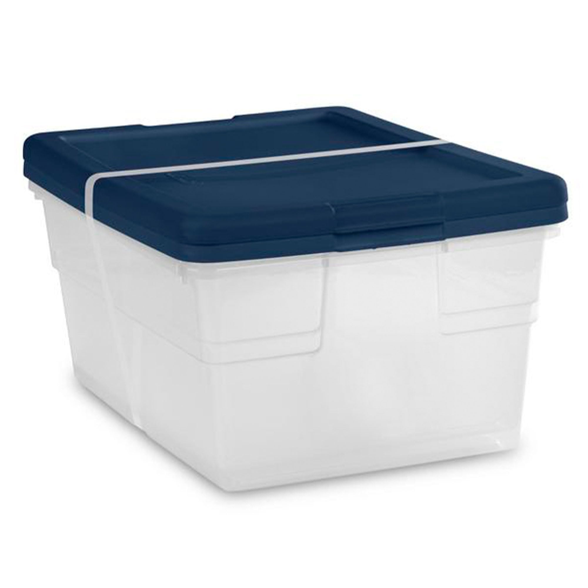 Sterilite 16 Quart Clear Stackable Storage Bins with Handles & Blue Lids - 36 Pack for Home Organization, Closet, Garage, and Office Storage Solutions