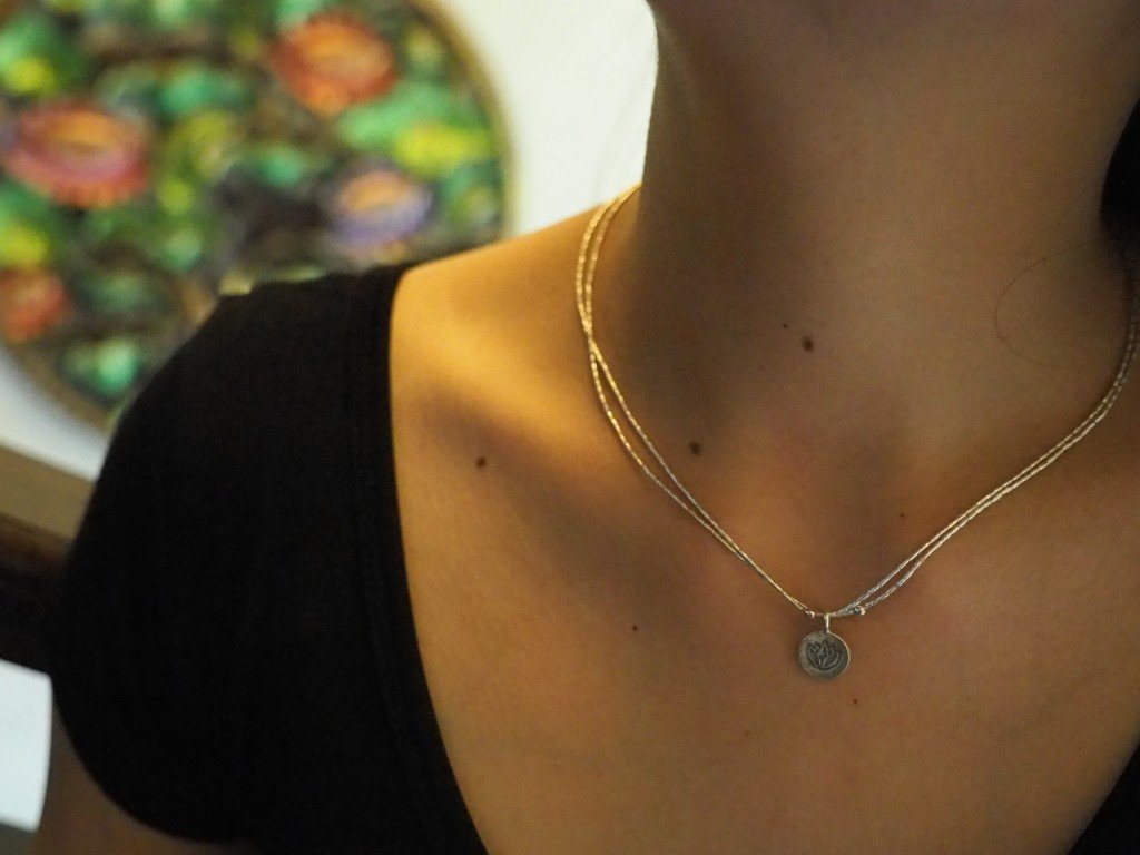 Lotus Double Strand Silver Necklace for Women - Adjustable 24 Inch Yoga Jewelry, Spiritual Gift for Yoga Lovers - Perfect for Meditation, Yoga Practice & Boho Fashion Accessories