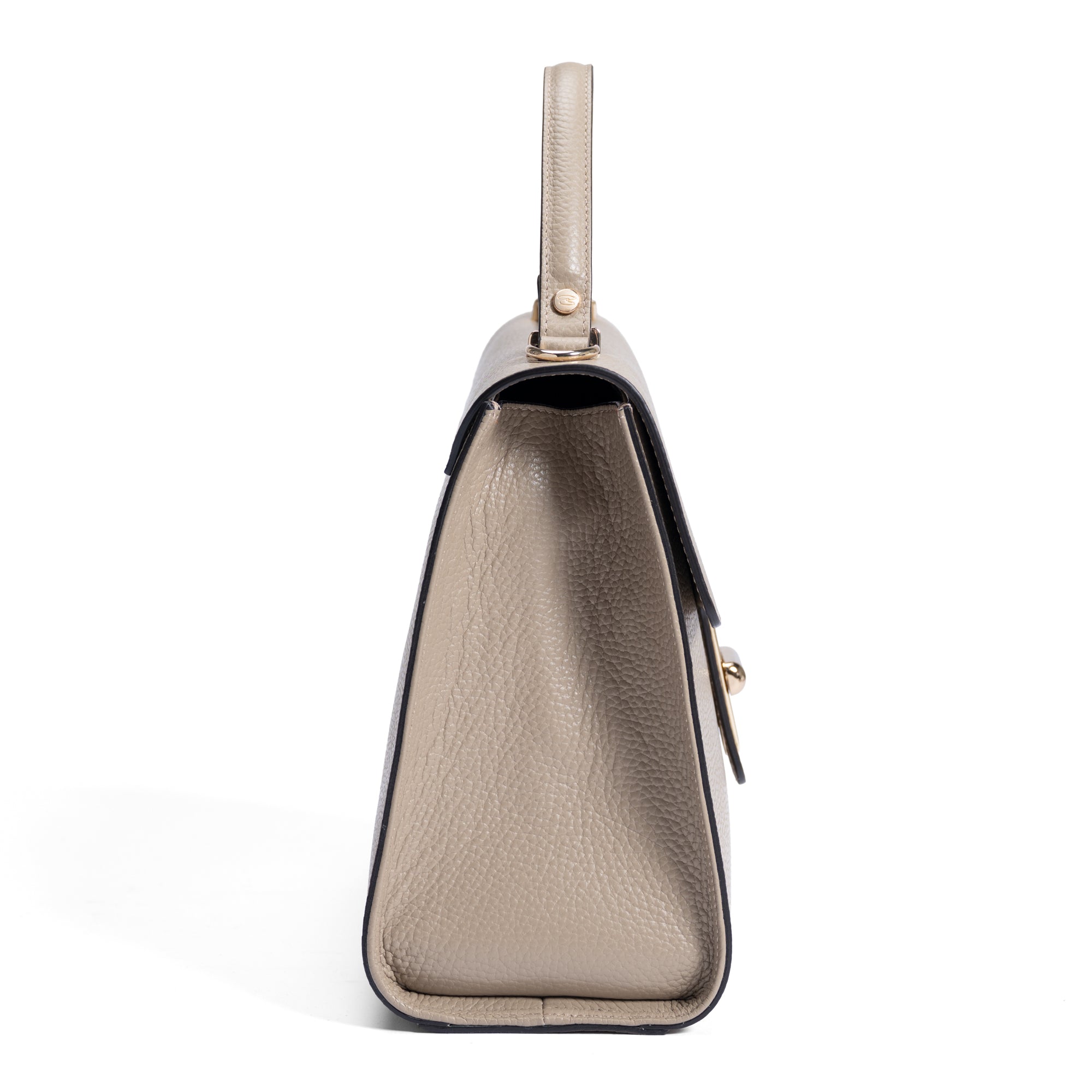 Femme Forte Simone Midi Taupe Leather Handbag - Genuine Calfskin Leather Crossbody Purse for Women, Perfect for Work, Travel & Everyday Use