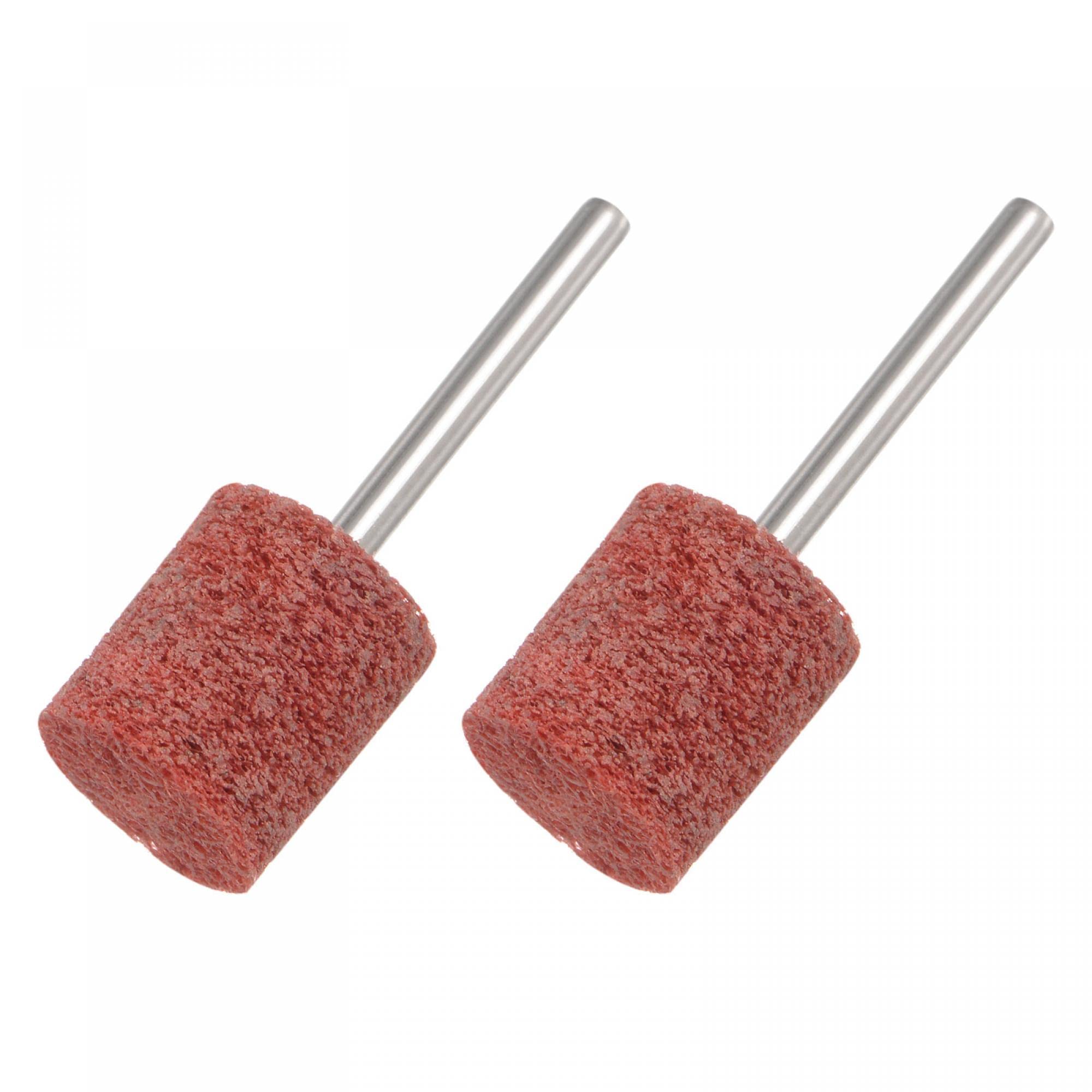 uxcell 2 Pcs Nylon Fiber Mounted Point Grinding Head - 400 Grits 14mm Dia Cylindrical Polishing Wheels for Rotary Tools - Perfect for Metal, Wood & Jewelry Polishing & Finishing Work