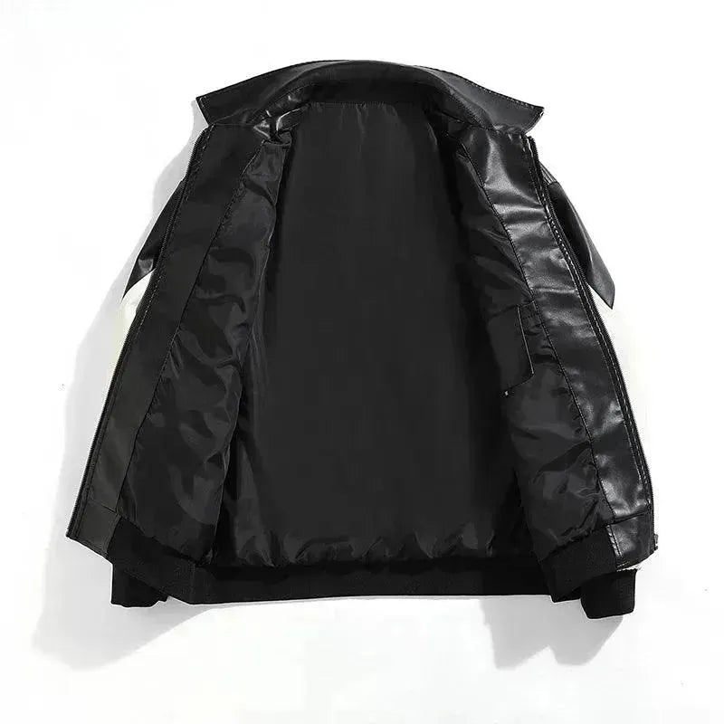 Men's Hip Hop Faux Leather Bomber Jacket - Stylish Vintage Biker Jacket for Streetwear & Urban Fashion | Perfect for Concerts, Night Out & Casual Wear