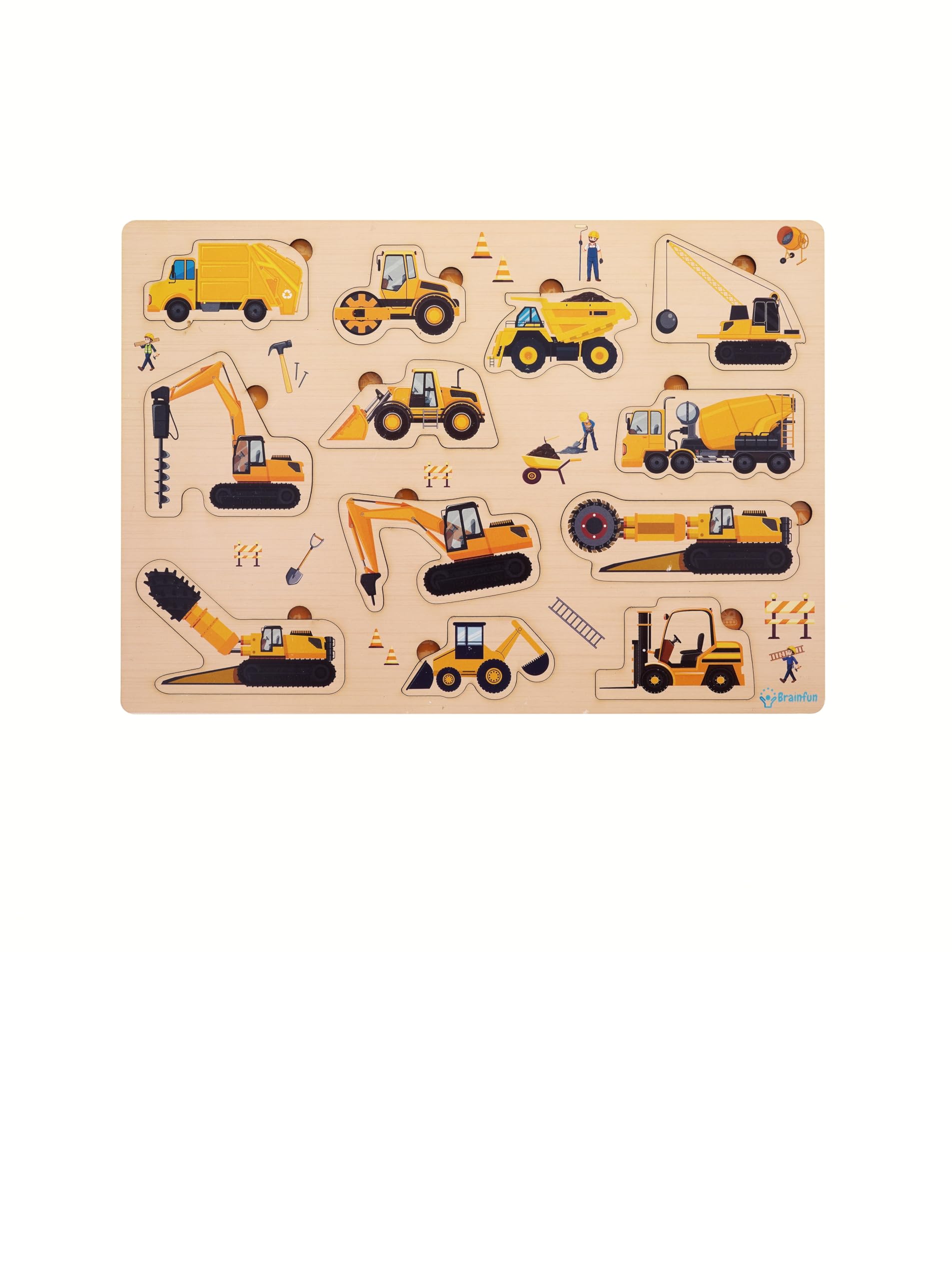 Construction Vehicle Wooden Puzzles for Toddlers - Montessori Learning Toys for Boys & Girls | Educational Gifts for Kids | Perfect for School & Playtime Activities