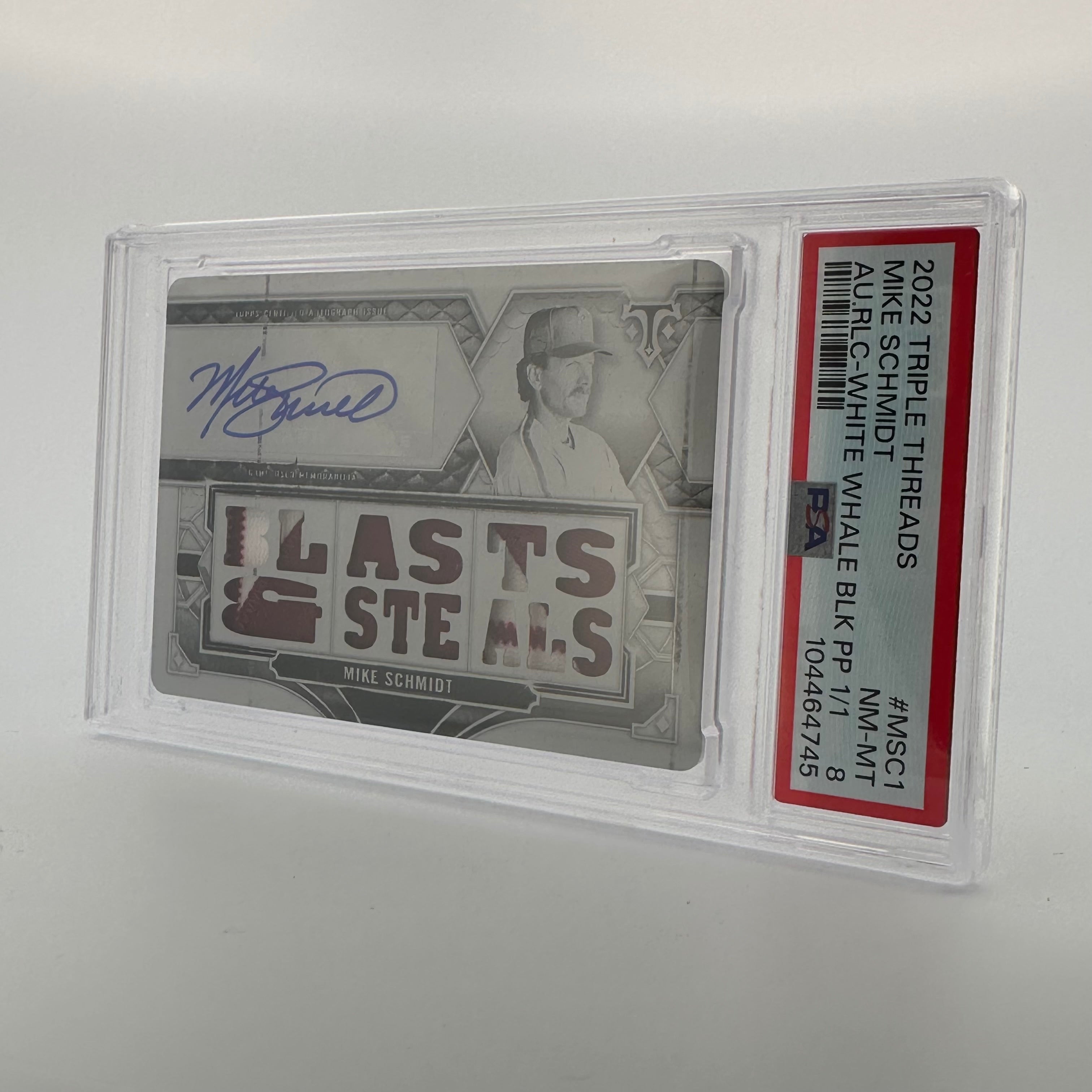 2022 Topps Triple Threads Mike Schmidt #MSC1 PSA 8 Auto Relic Black White Whale - Baseball Memorabilia for Collectors & Display Cases
