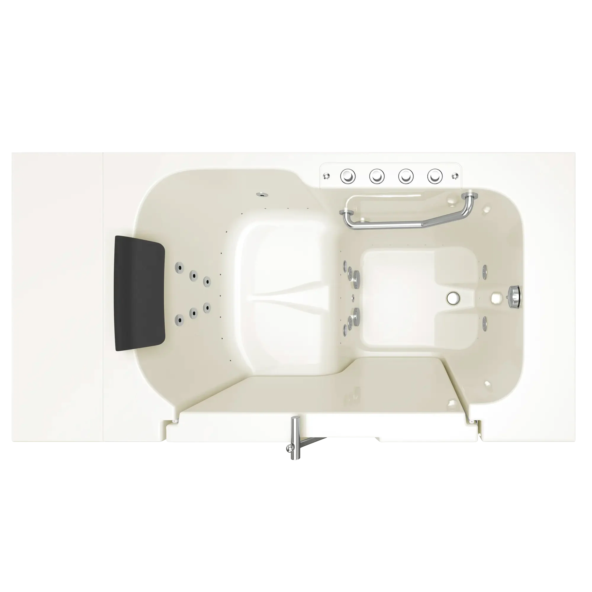 Premium 32 x 52 Inch Gelcoat Walk-In Bathtub with Air Spa & Whirlpool System - Right Hand Drain - Ideal for Elderly & Mobility Support, Home Spa Relaxation