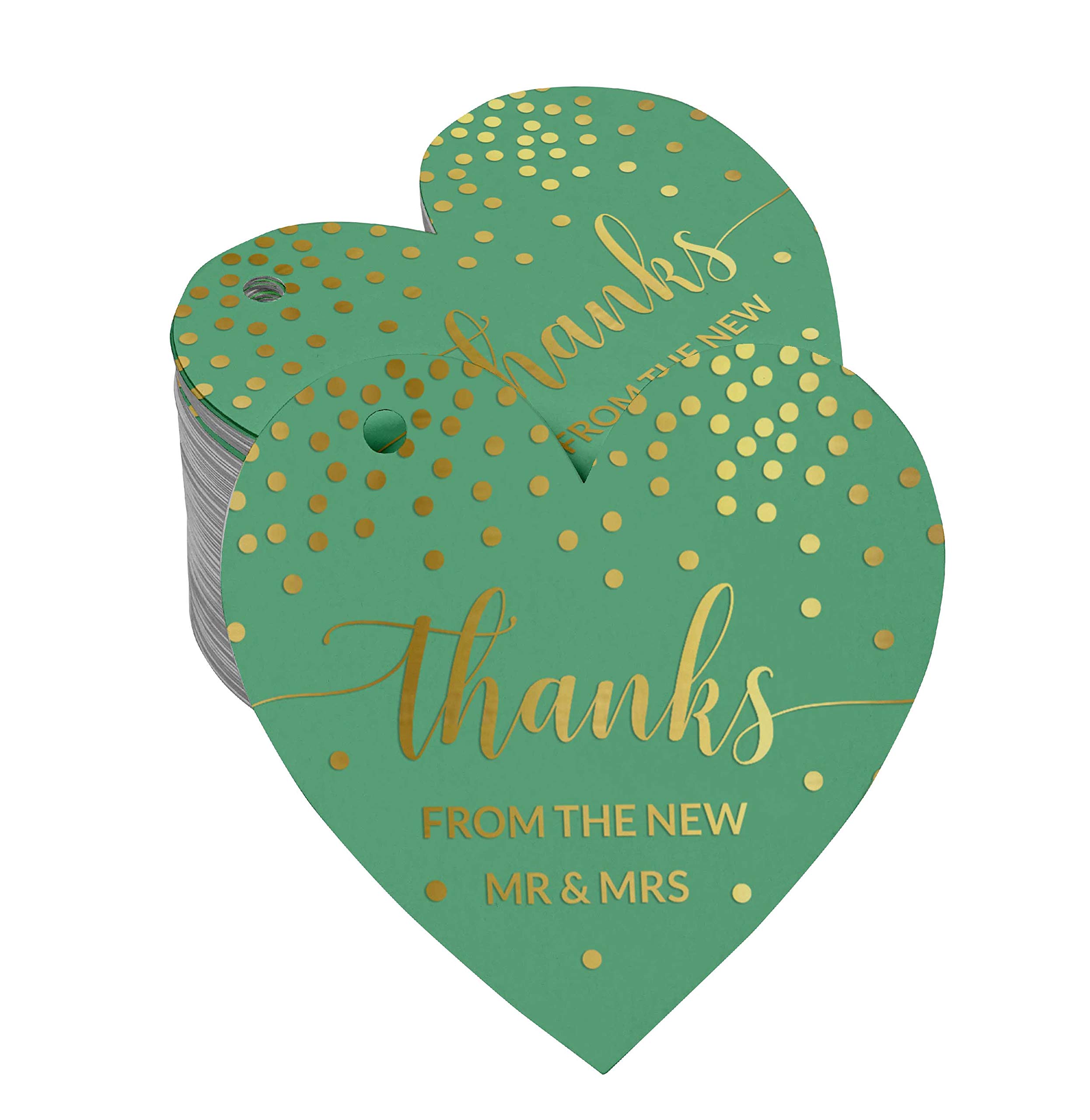 50 Pack Elegant Wedding Favor Tags - Gold Foil Thank You Hang Tags for Bridal Shower, Baby Shower & Party Decorations - Perfect for DIY Crafts, Gift Wrapping & Event Favors