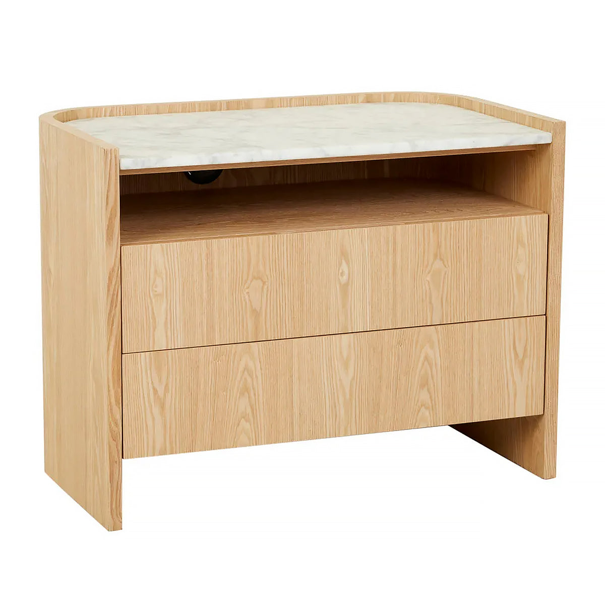 Elsie 2 Drawer Nightstand - Modern Bedside Table with Storage for Bedroom, Living Room & Office - Compact Night Stand with Drawers for Small Spaces