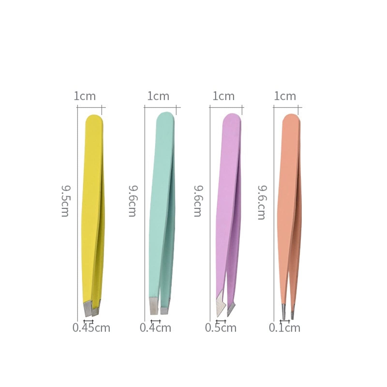 Premium Stainless Steel Slanted Eyebrow Tweezers for Hair Removal - Fine Point Precision for Eyebrows, Facial & Body Hair - Beauty Makeup Tools & Accessories (02) - Perfect for Home, Salon & Travel Use