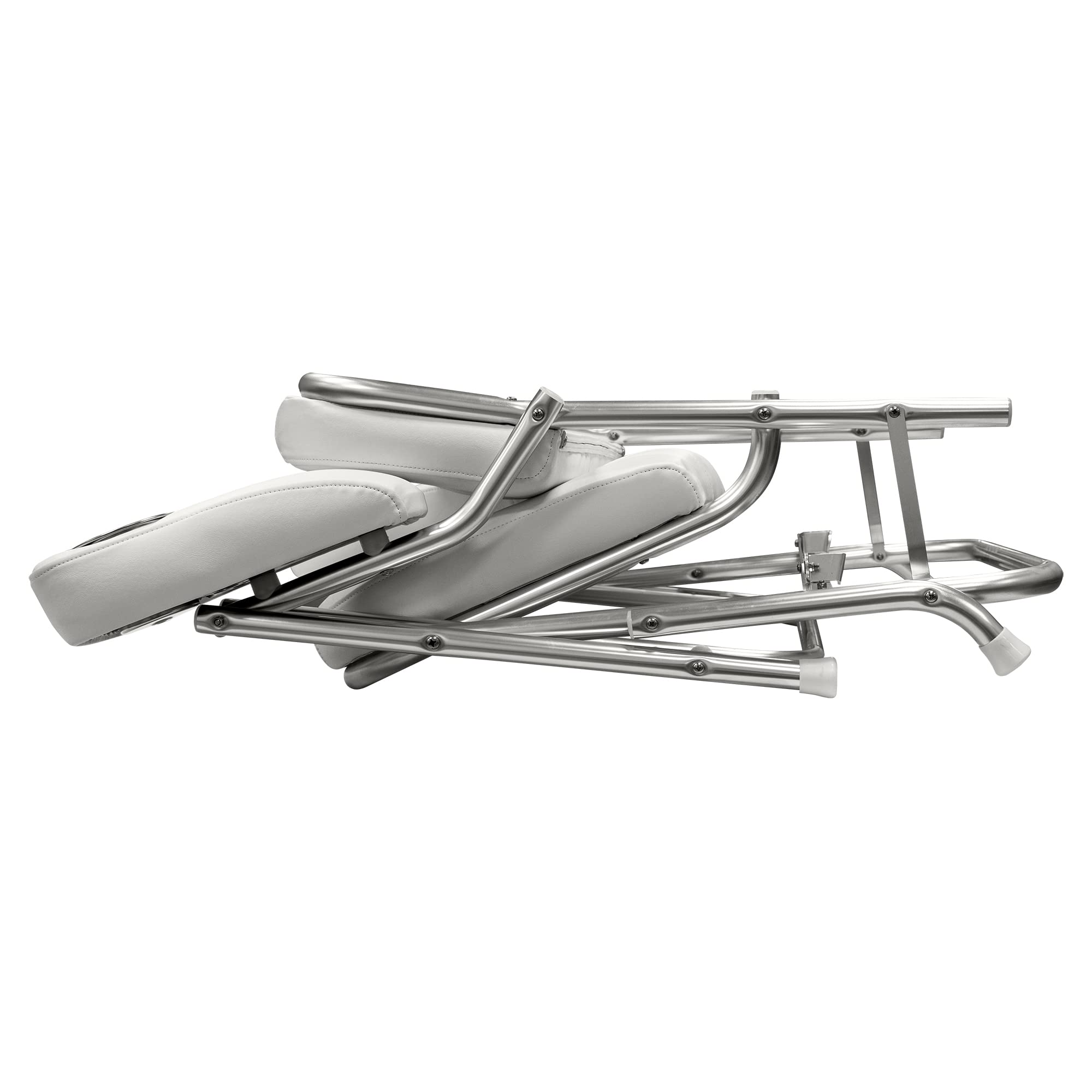 Wise 3367-784 Offshore Series Deluxe Folding Deck Chair with Stainless Steel Cup Holders - Waterproof & UV Resistant Outdoor Lounge Chair for Poolside, Beach, Patio, and Backyard Relaxation