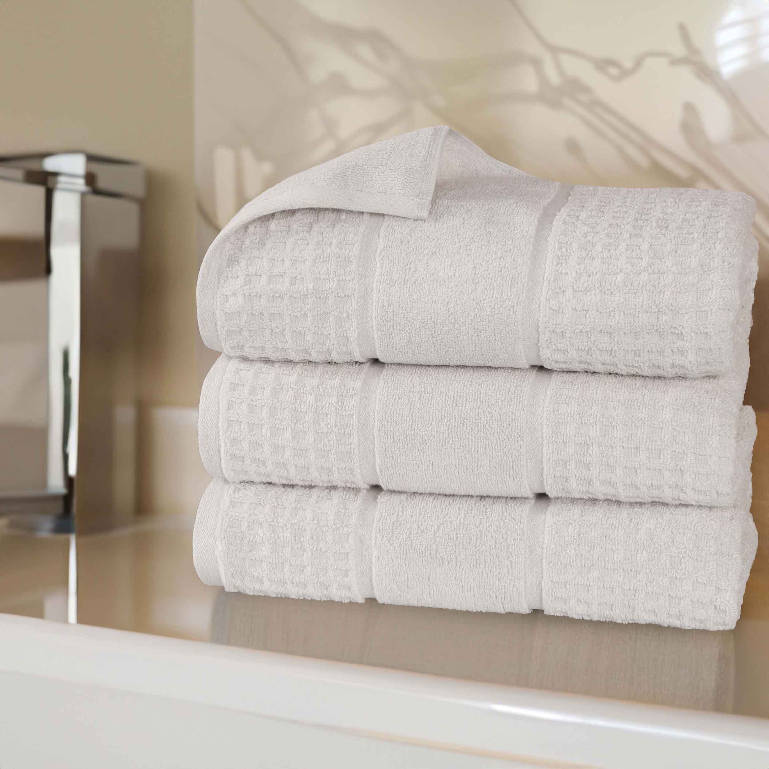 Premium Zero Twist Cotton Waffle Honeycomb Bath Towels - Ultra Soft & Highly Absorbent Set of 3 - Perfect for Spa, Bathroom & Beach Use