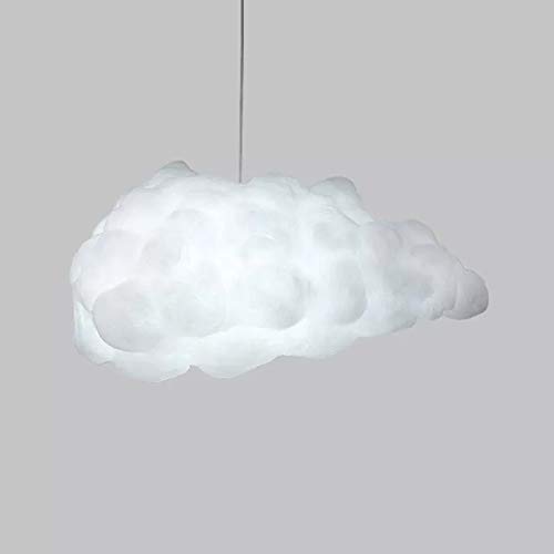 LITFAD Cotton Cloud Pendant Light - Modern Art Deco 1-Bulb White LED Hanging Ceiling Lamp for Dining Table, Bedroom & Living Room | Elegant Lighting for Hotels, Restaurants and Home Decor