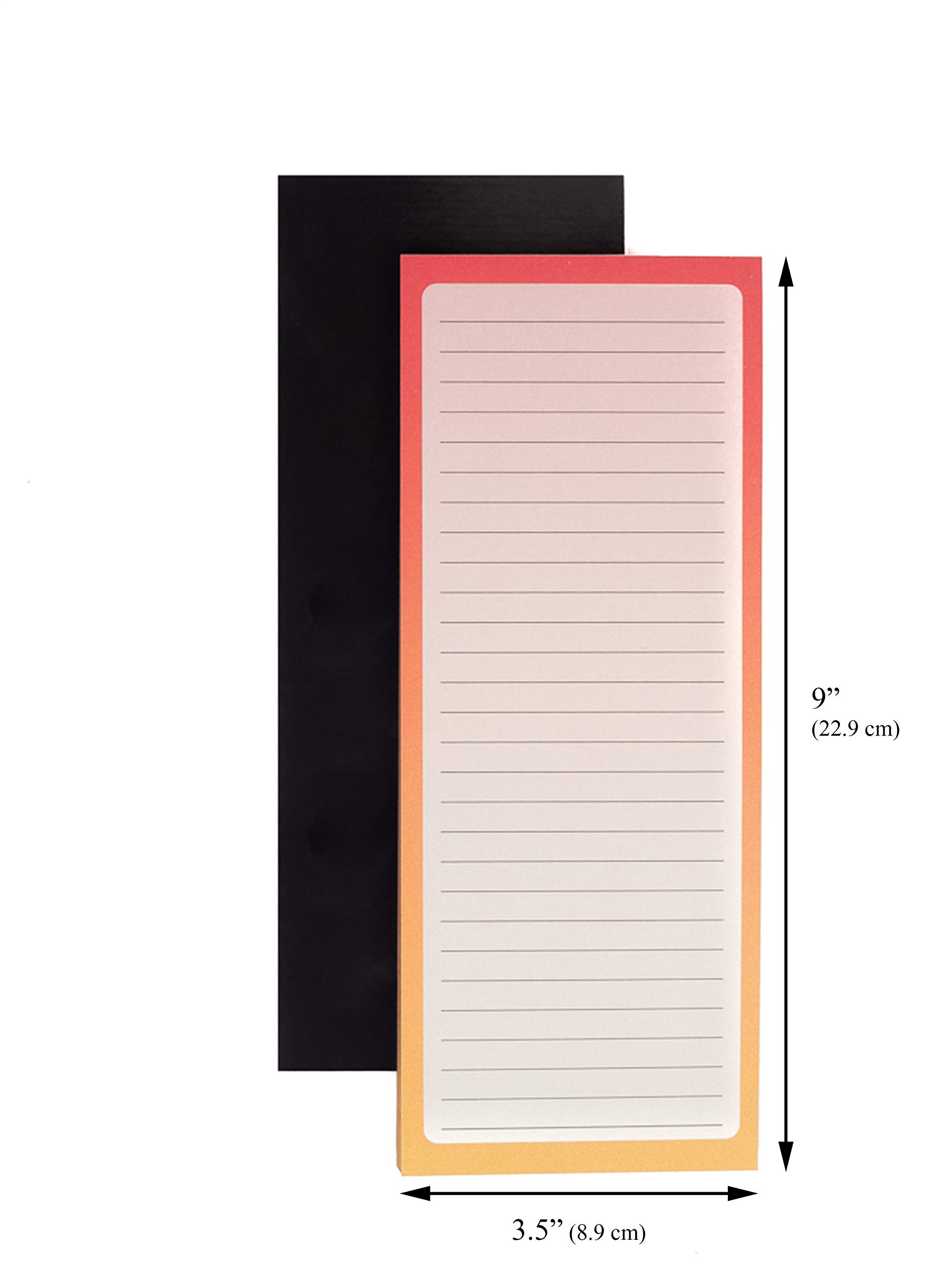 Magnetic Notepad for Refrigerator - 3-Pack Full Magnet Back Writing Pads for Grocery, Shopping & To-Do Lists | 60 Sheets, 9.5