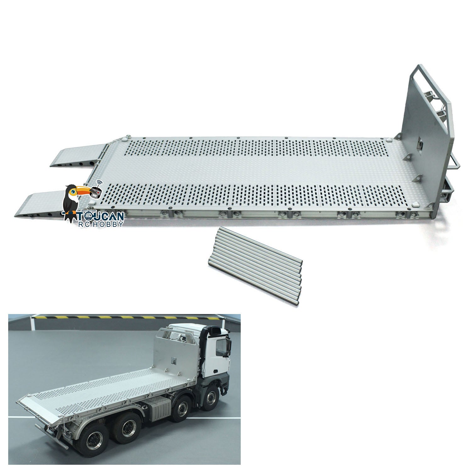 1/14 Scale 10x10 RC Hydraulic Full Dump Truck Metal Flatbed High Bucket - Unpainted 8x8 Radio Controlled Dumper for Construction Site Simulation & Off-Road Play