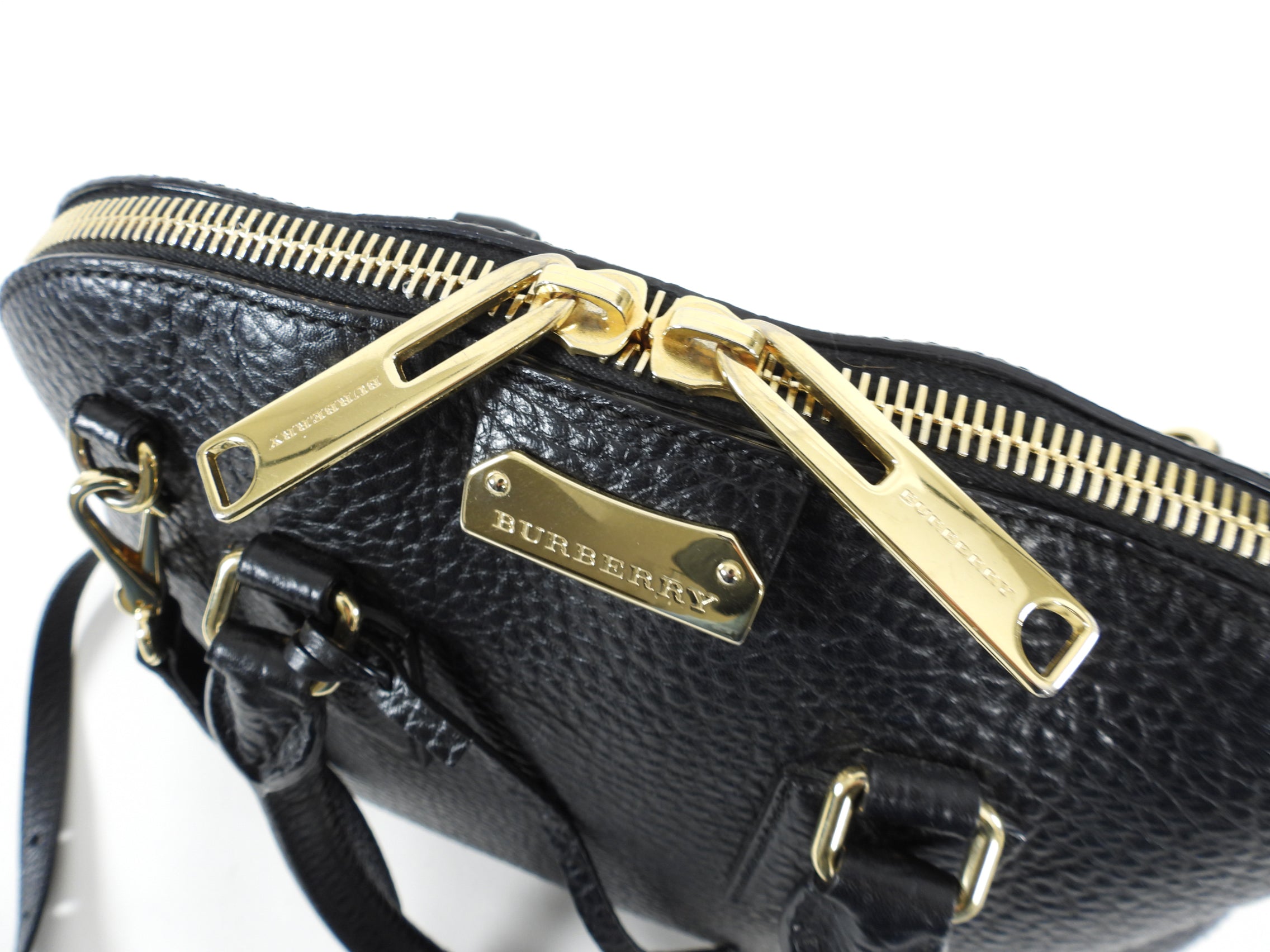 Burberry Black Grained Leather Orchard Two-Way Handbag | Crossbody & Shoulder Bag for Women | Perfect for Work, Travel & Everyday Use