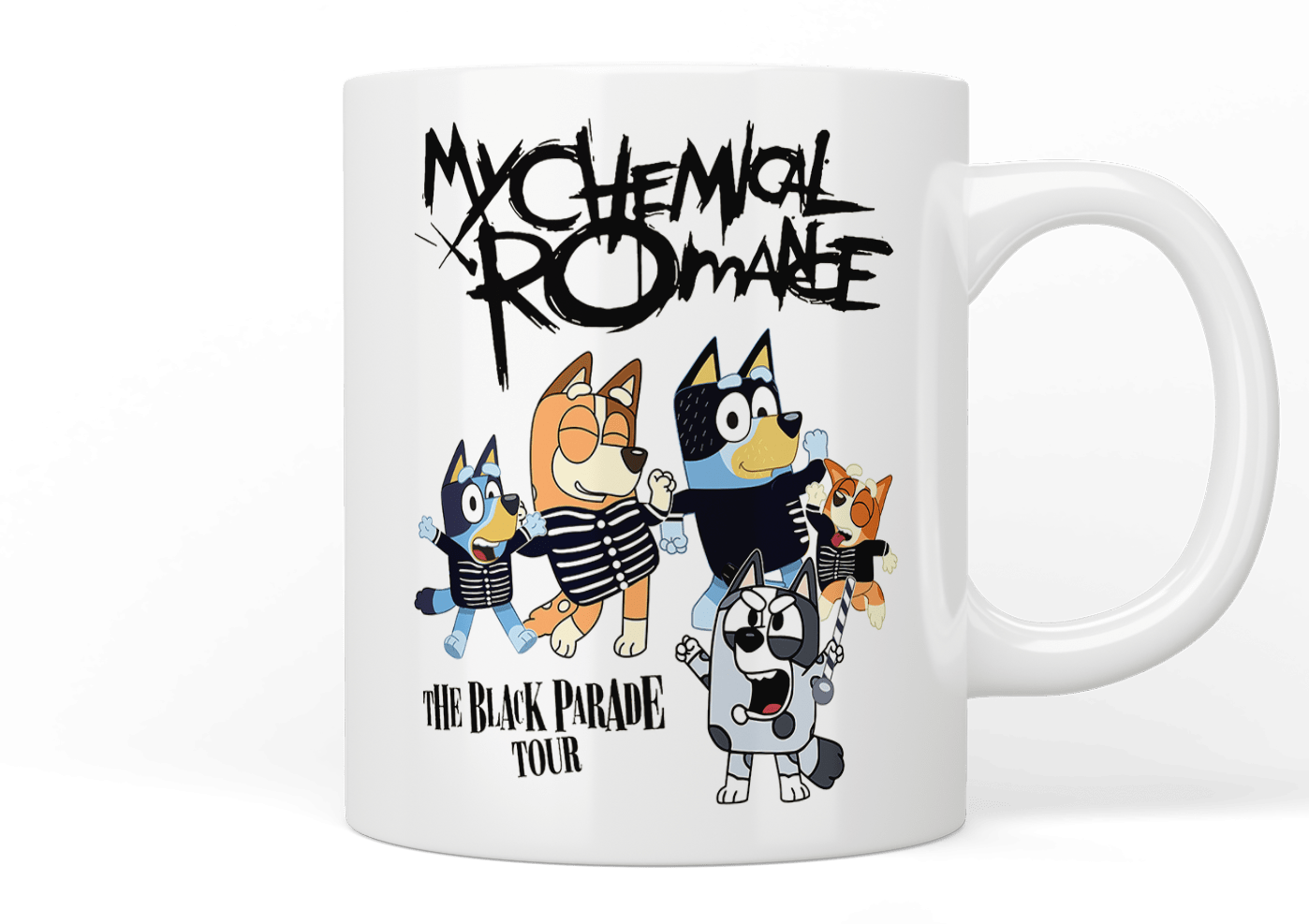 Bluey: My Chemical Romance Coffee Mug - Fun Cartoon Character Ceramic Cup for Tea & Coffee Lovers - Perfect Gift for Fans, Office Use & Home Decor