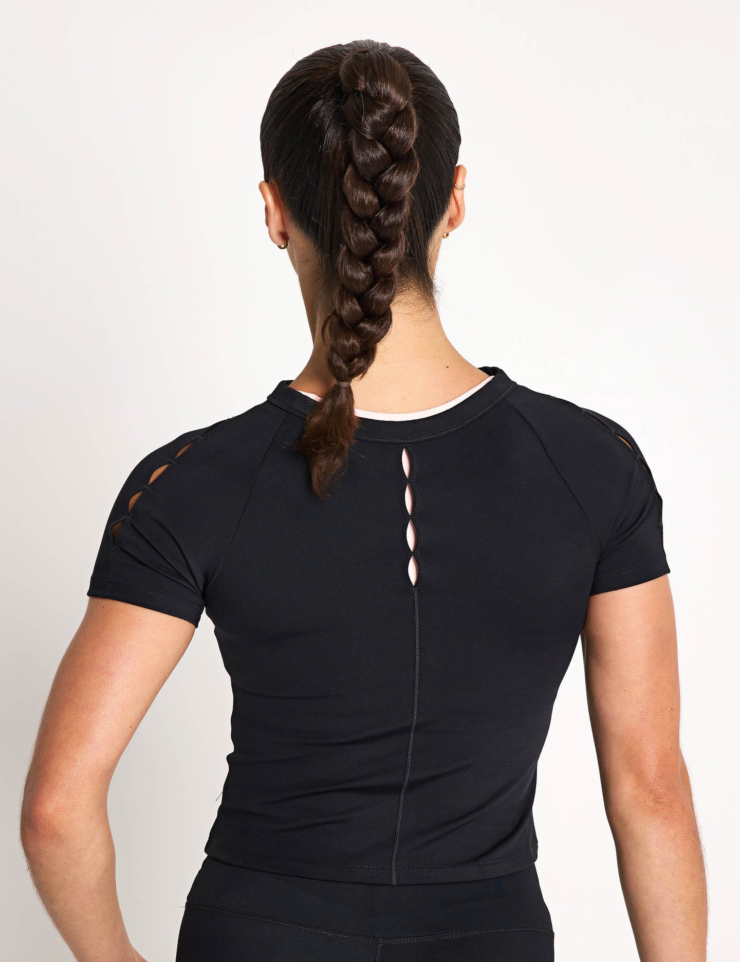 Nike Dri-FIT Cropped Short Sleeve Workout Top for Women - Black | Moisture-Wicking & Breathable Fitness Shirt for Running, Yoga & Gym