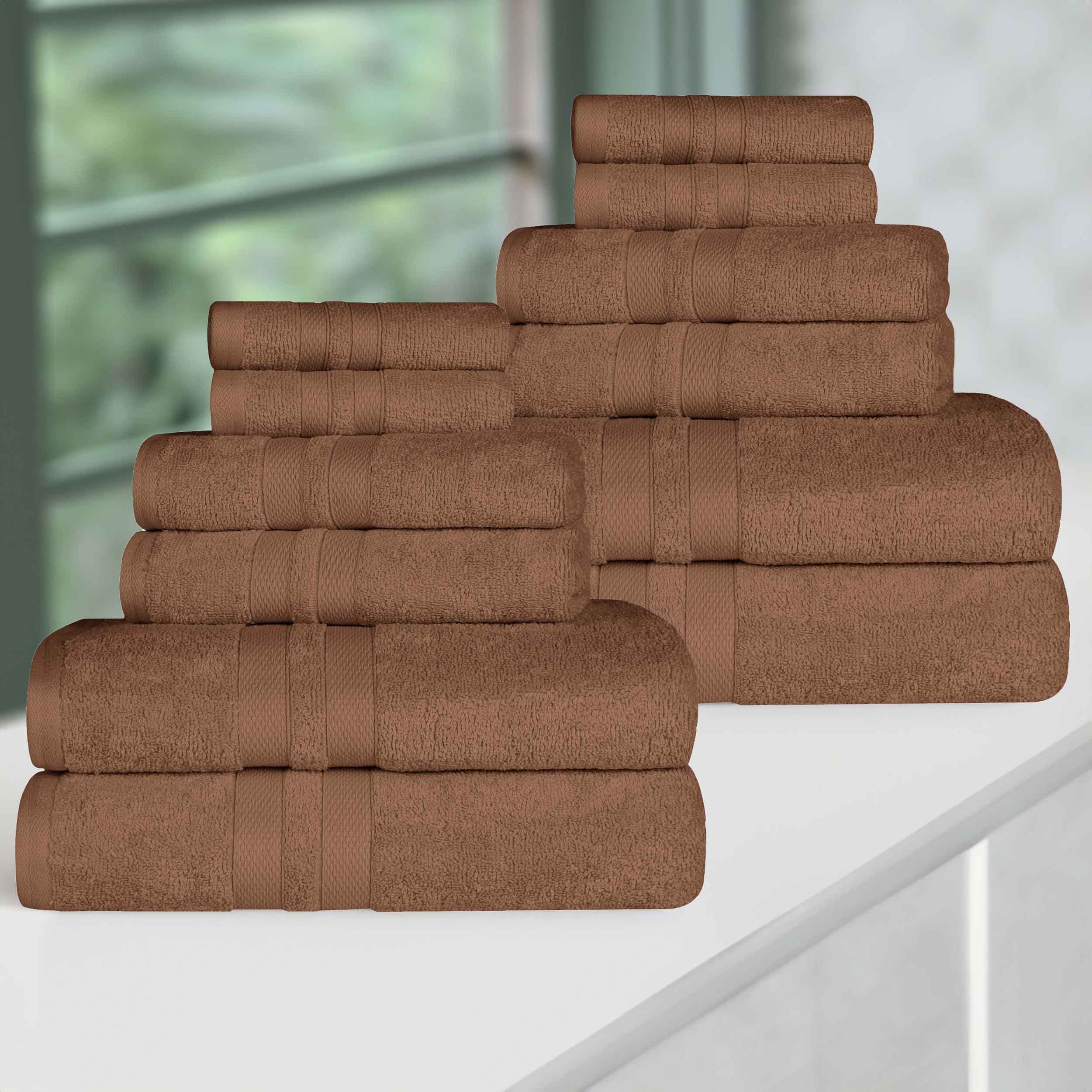Premium 12-Piece Ultra Soft Cotton Towel Set - Super Absorbent, Quick Drying Bath & Beach Towels for Spa, Gym, Pool, and Home Use