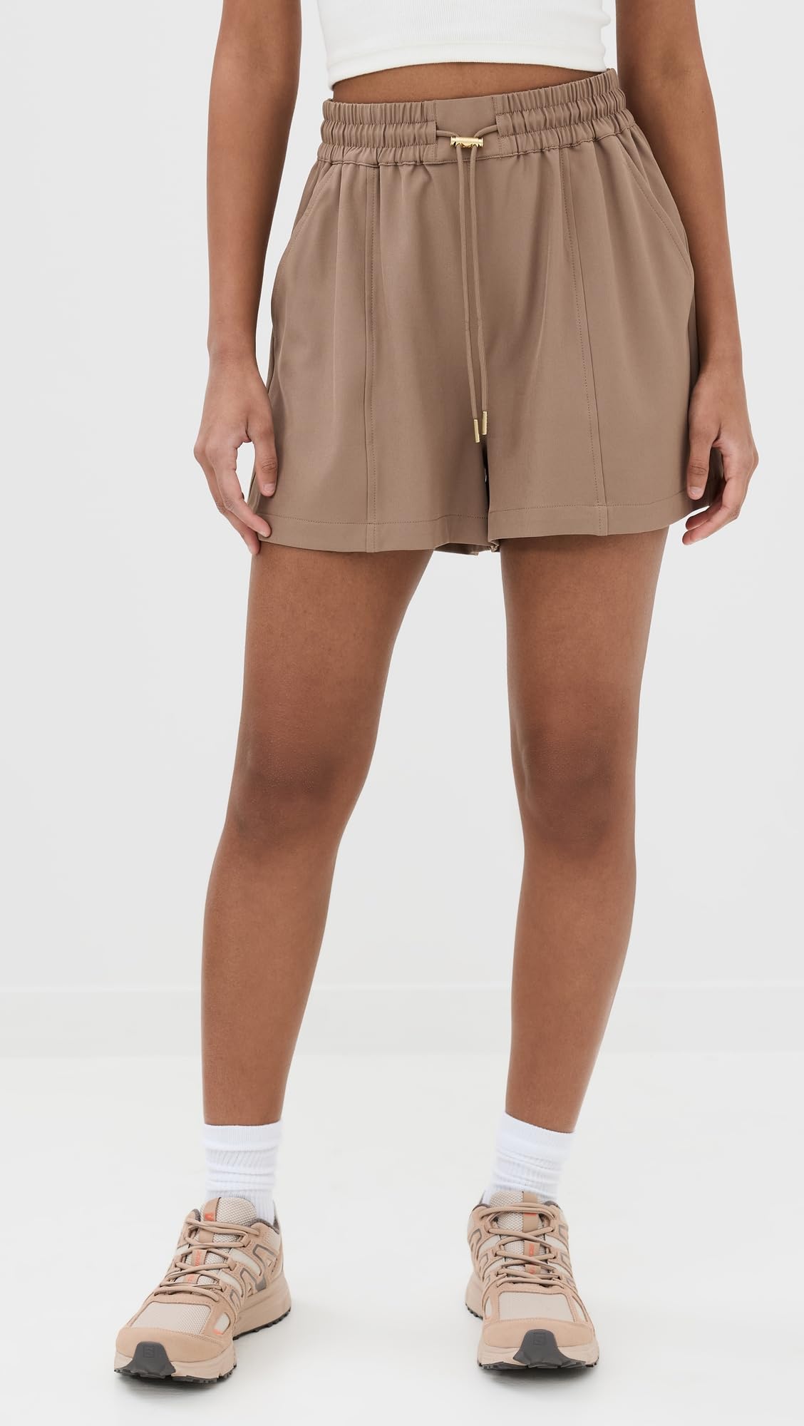 Varley Women's Barket Woven Shorts - Comfortable High Waisted Summer Shorts for Women | Perfect for Yoga, Beach, and Casual Outings