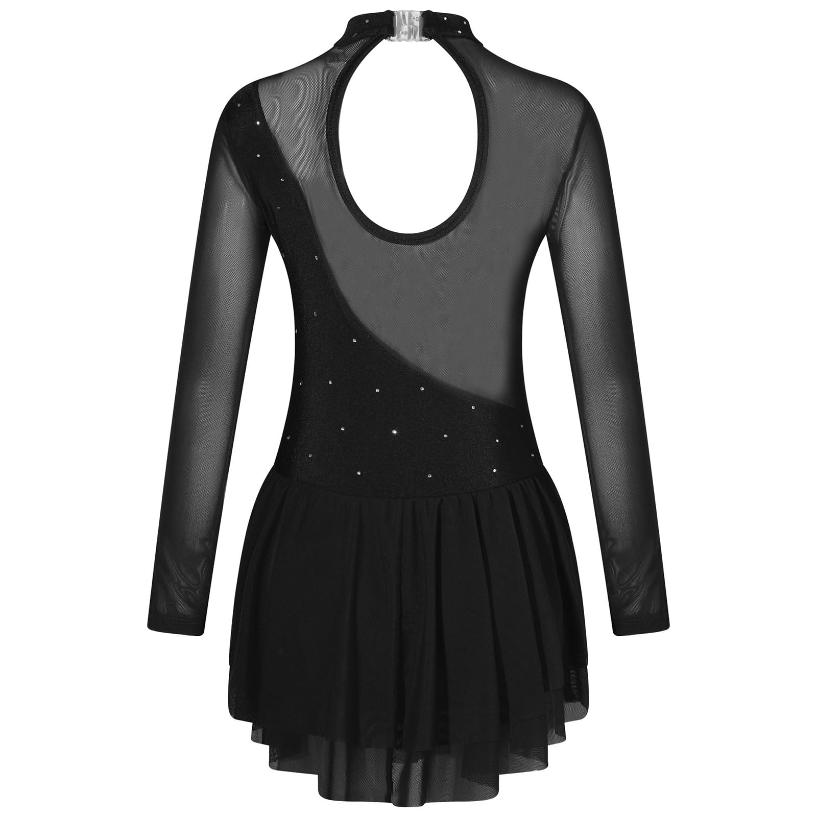 Girls Sparkling Ballet Dance Dress - Long Sleeve Figure Skating Costume for Ice Skating & Ballet Performance | Perfect for Recitals, Competitions & Dance Practice