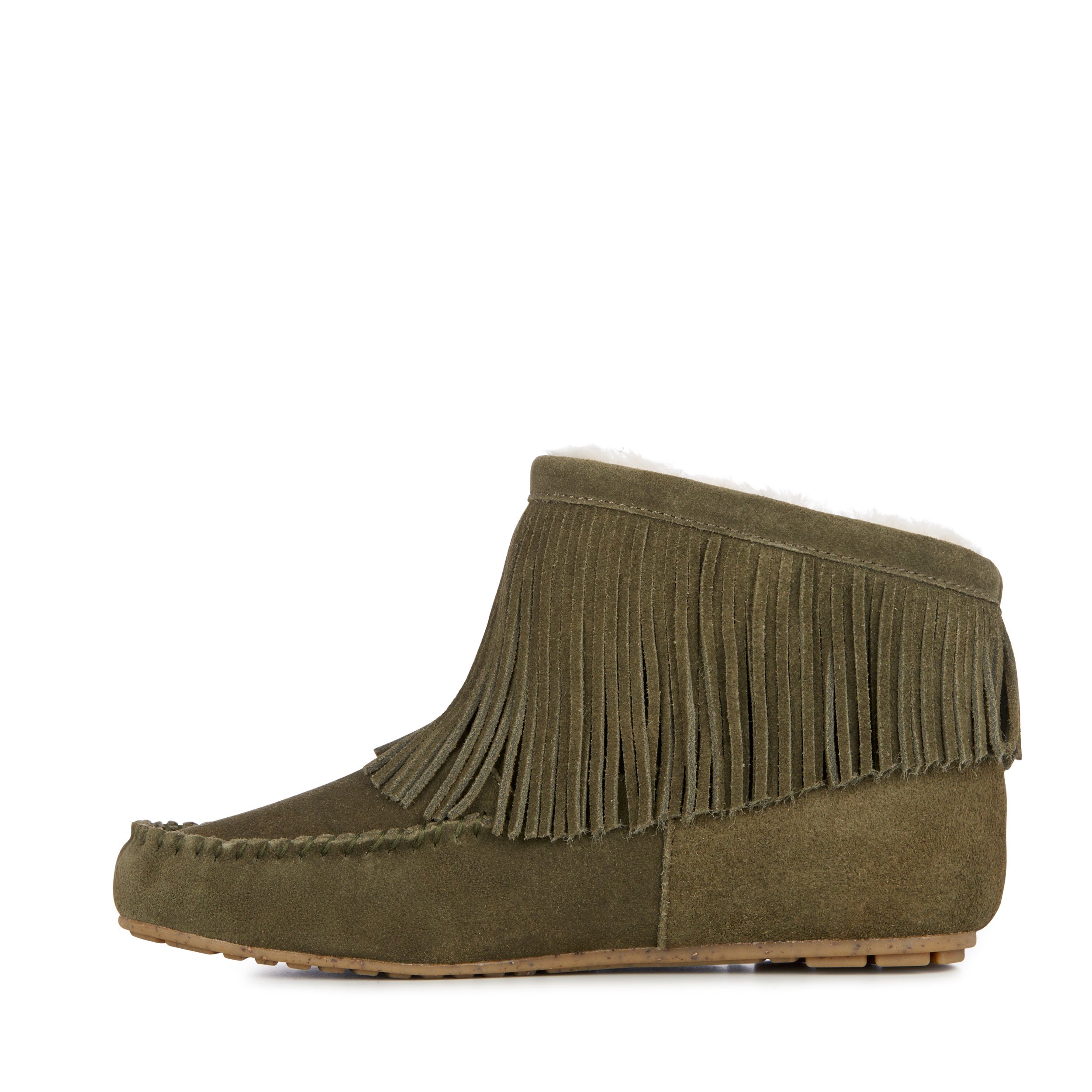 EMU Australia Women's Khaki Sheepskin Moccasin Slippers - Size 6 | Cozy Indoor/Outdoor House Shoes for Winter Comfort & Relaxation at Home