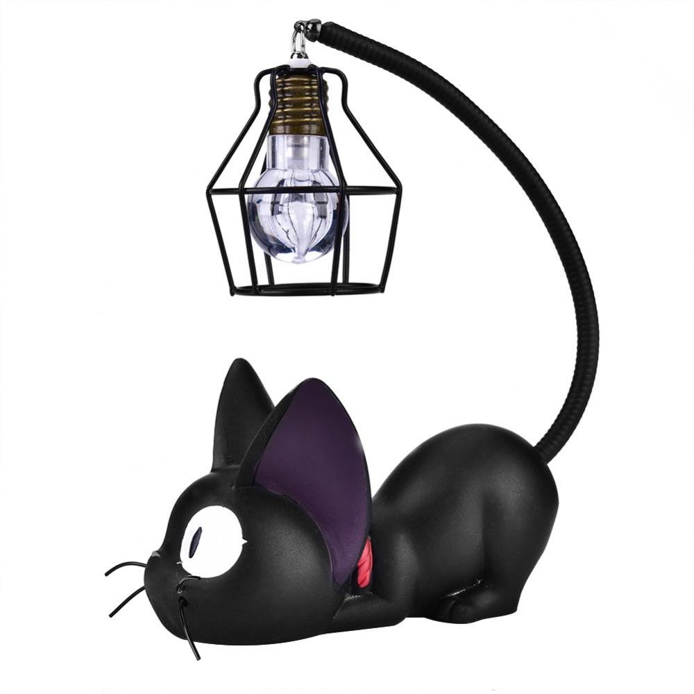 Resin Cat Night Light - Creative Black Cat Design Lamp for Kids, Bedroom Decor, Birthday Gift - Durable Iron Wire Lampshade - Perfect for Nursery, Kids Room & Cozy Bedtime Ambiance