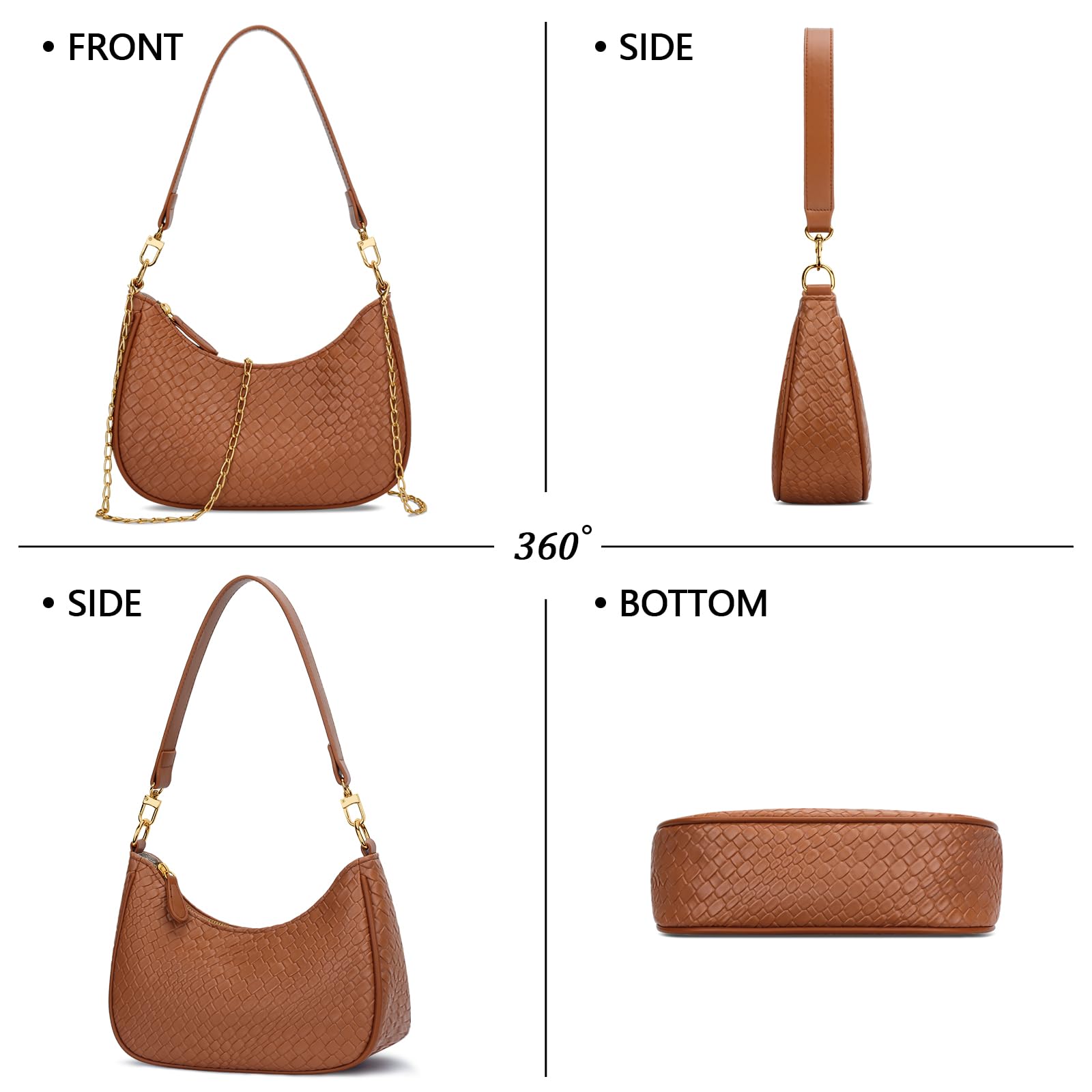 KKXIU Women's Retro Hobo Shoulder Bag - Cute Clutch Purse for Daily Use