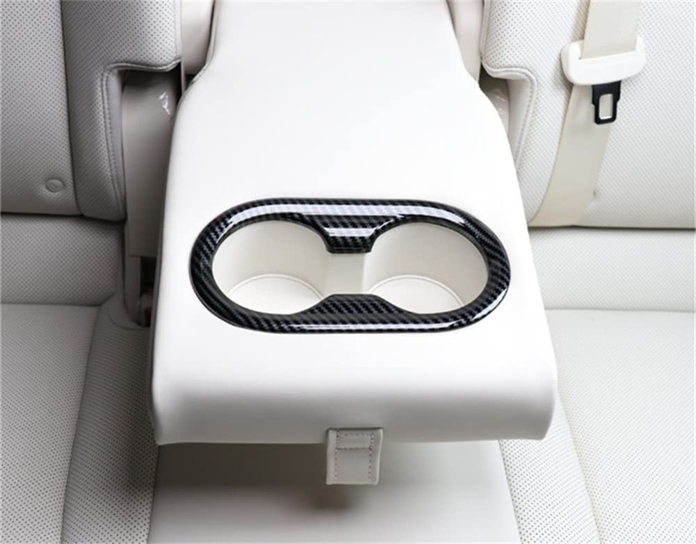 Carbon Fiber Rear Seat Cup Holder Cover Panel Trim for 2022-2023 Genesis GV60 - Premium Interior Accessories for Car Organization & Stylish Protection