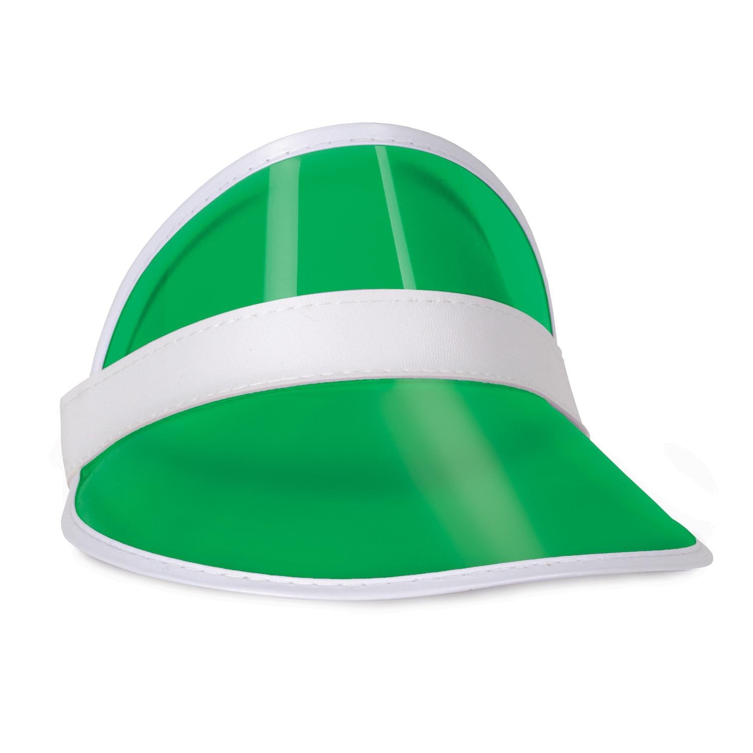 12 Pack Beistle Clear Green Plastic Dealer's Visor - Casino Party Supplies for Poker, Blackjack & Game Nights - Perfect for Themed Events & Costume Accessories
