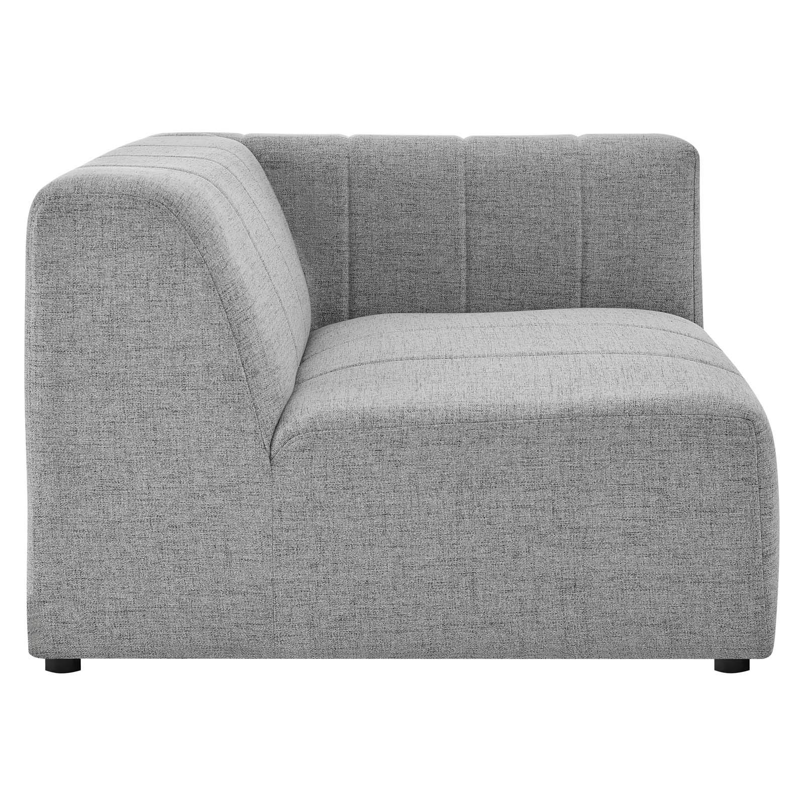 Modway Bartlett Channel Tufted Upholstered Sectional Sofa - Right-Arm Facing Chair in Light Gray Fabric - Perfect for Living Room, Lounge & Home Theater Seating