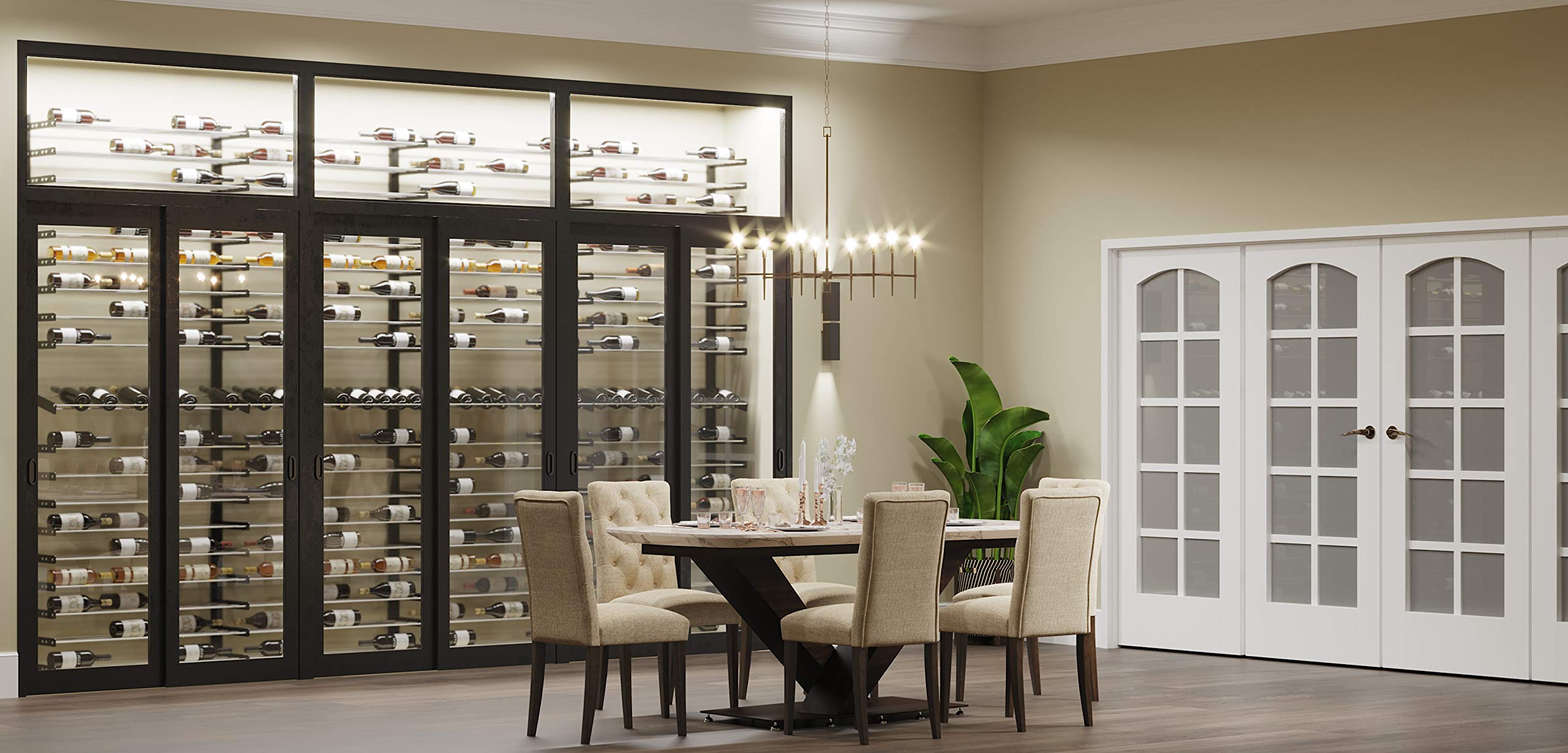 VintageView Evolution 30 3C Modern Label Forward Wine Rack - Holds 18 Bottles, Matte Black/Chrome Finish - Perfect for Home Bar, Dining Room & Wine Cellar Organization