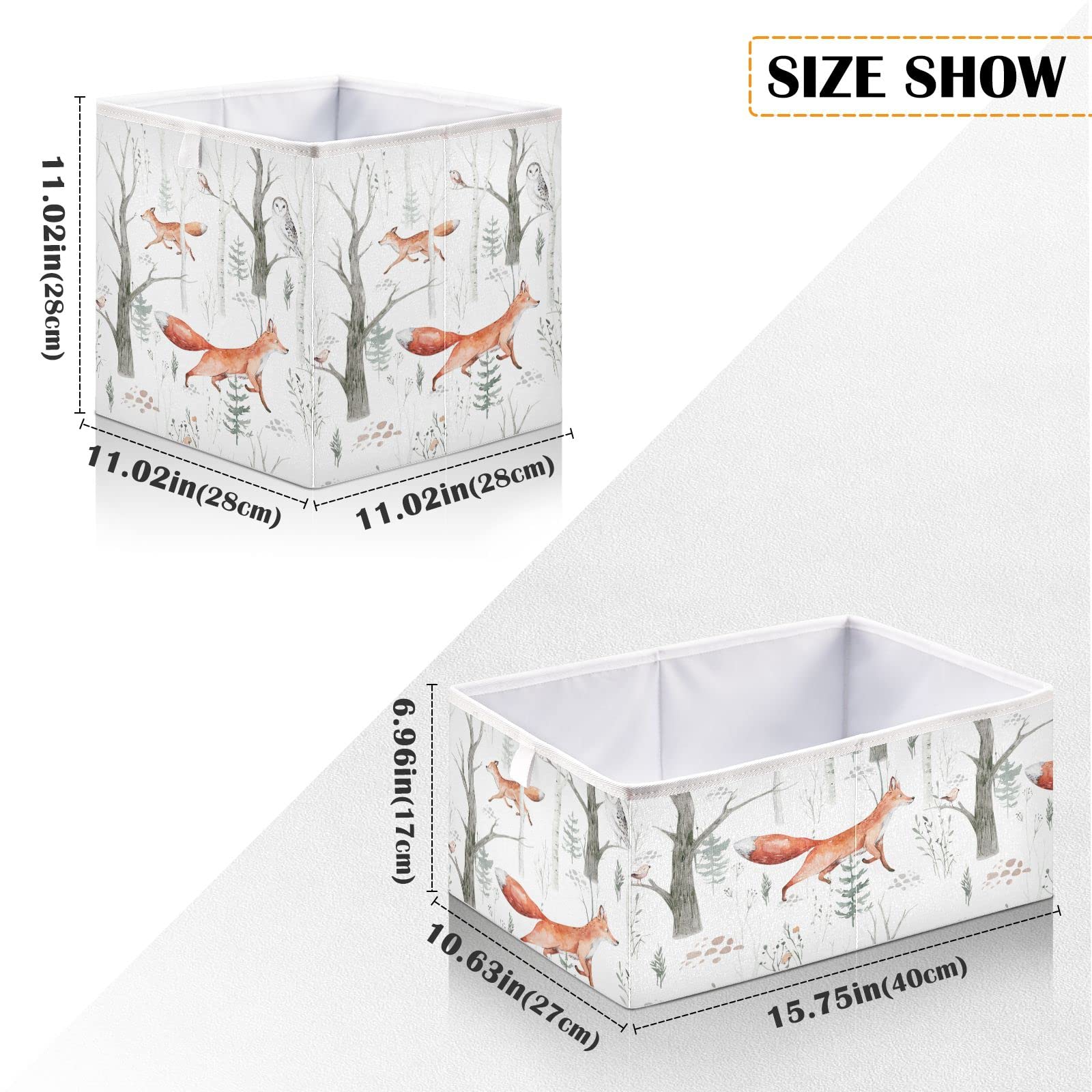 DOMIKING Foldable Fabric Storage Bins with Handles - 11 Inch Closet Organizers for Bedroom & Shelves