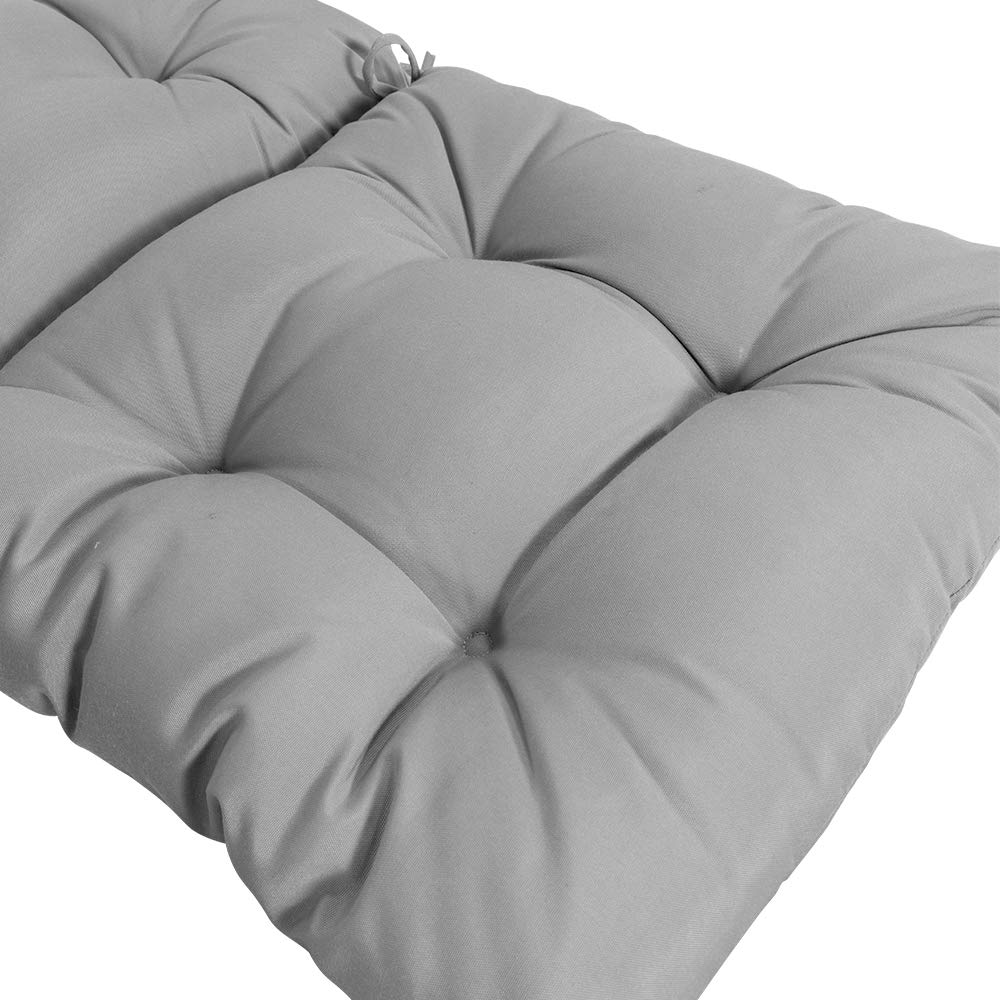 QILLOWAY High Back Chair Cushion Set of 4 - Tufted Indoor/Outdoor Replacement Cushions, Grey - Perfect for Patio Furniture, Dining Chairs, and Lounge Seating