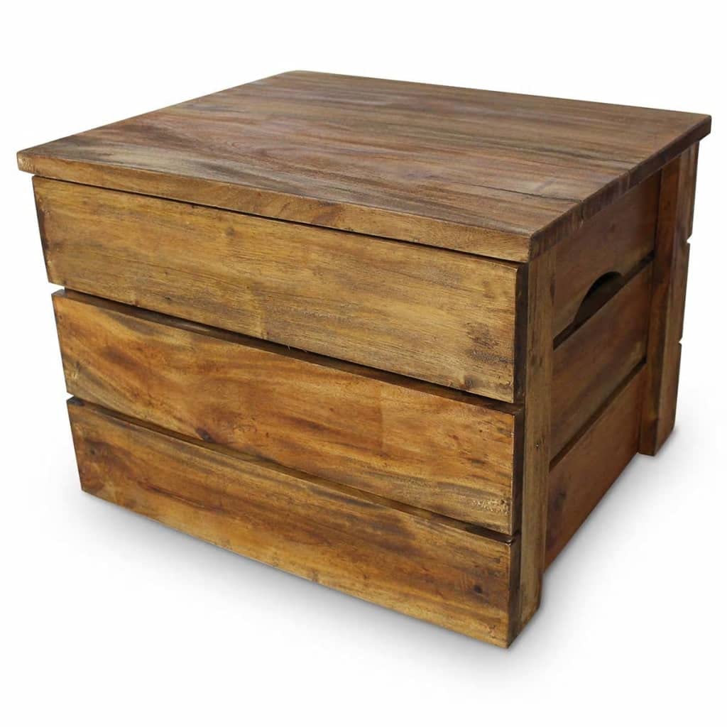 CHARMMA 2-Piece Solid Reclaimed Wood Storage Crate Set - Perfect for Home Organization, Farmhouse Decor & Rustic Shelving Display