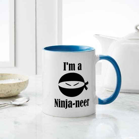 I'm A Ninja Never Give Up Mug - 11 oz (325 ml) Ceramic Coffee Cup for Tea & Hot Drinks - Funny Motivational Gift for Office, Home & Work
