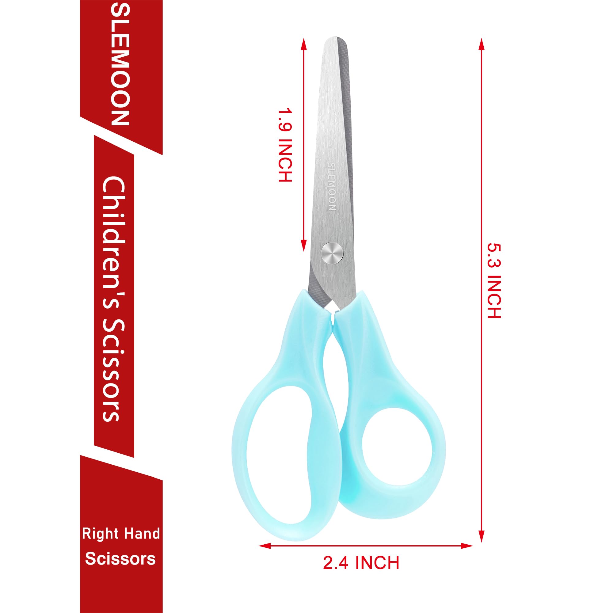30 Pack Toddler Safety Scissors for Kids Ages 3-5 - 5 Inch Right-Handed Blunt Tip Craft Scissors with Comfort Grip ABS Handles - Perfect for Preschool Classroom Supplies, Arts & Crafts Projects, and Early Childhood Development Activities
