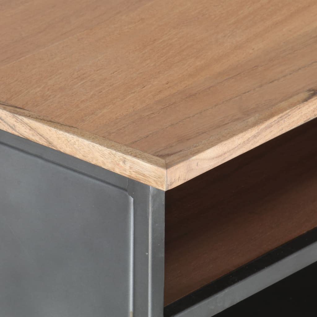 Modern Acacia Wood Coffee Table with Storage - 35.4