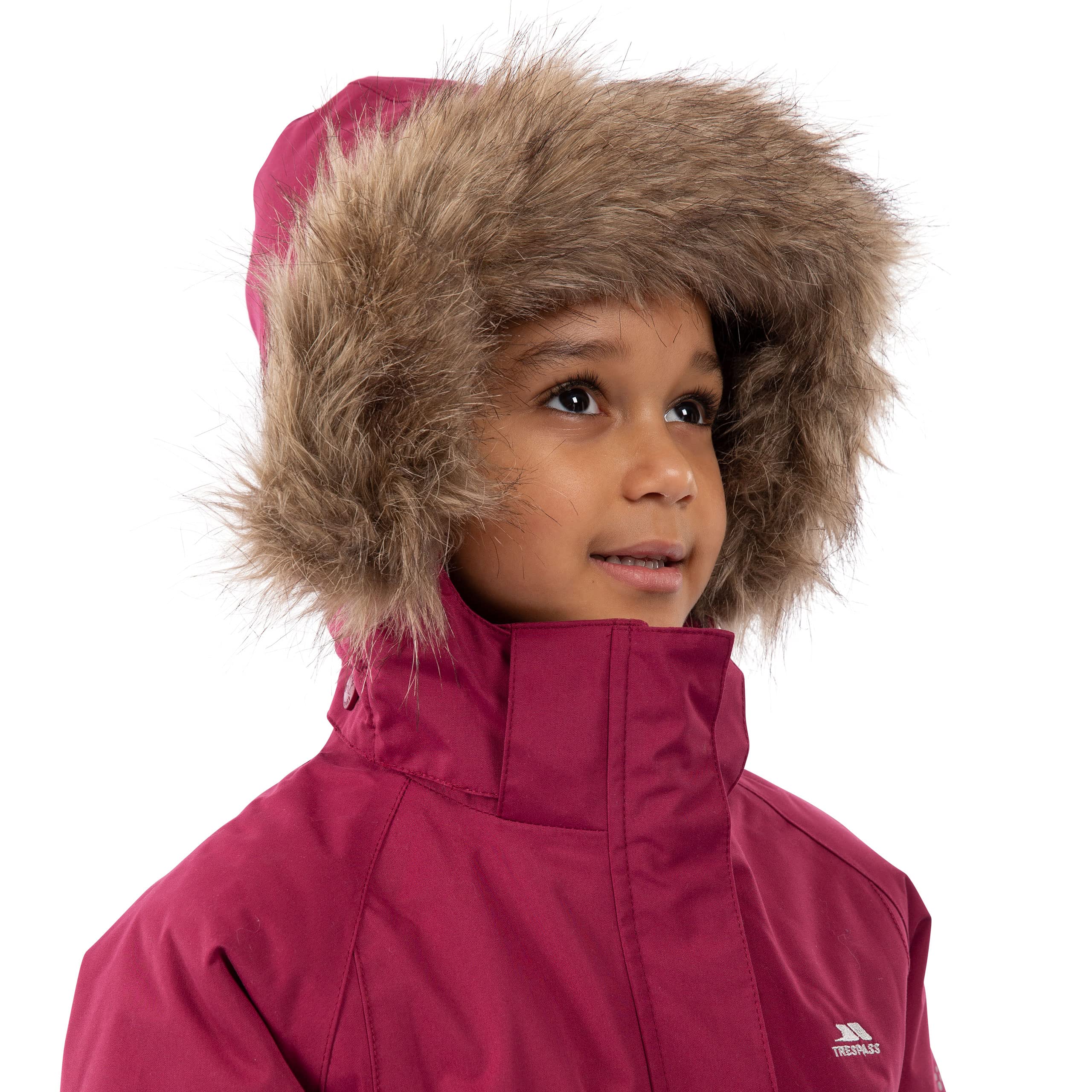 Trespass Girls' Waterproof Parka Jacket - Lightweight Raincoat for Outdoor Play, School & Winter Adventures