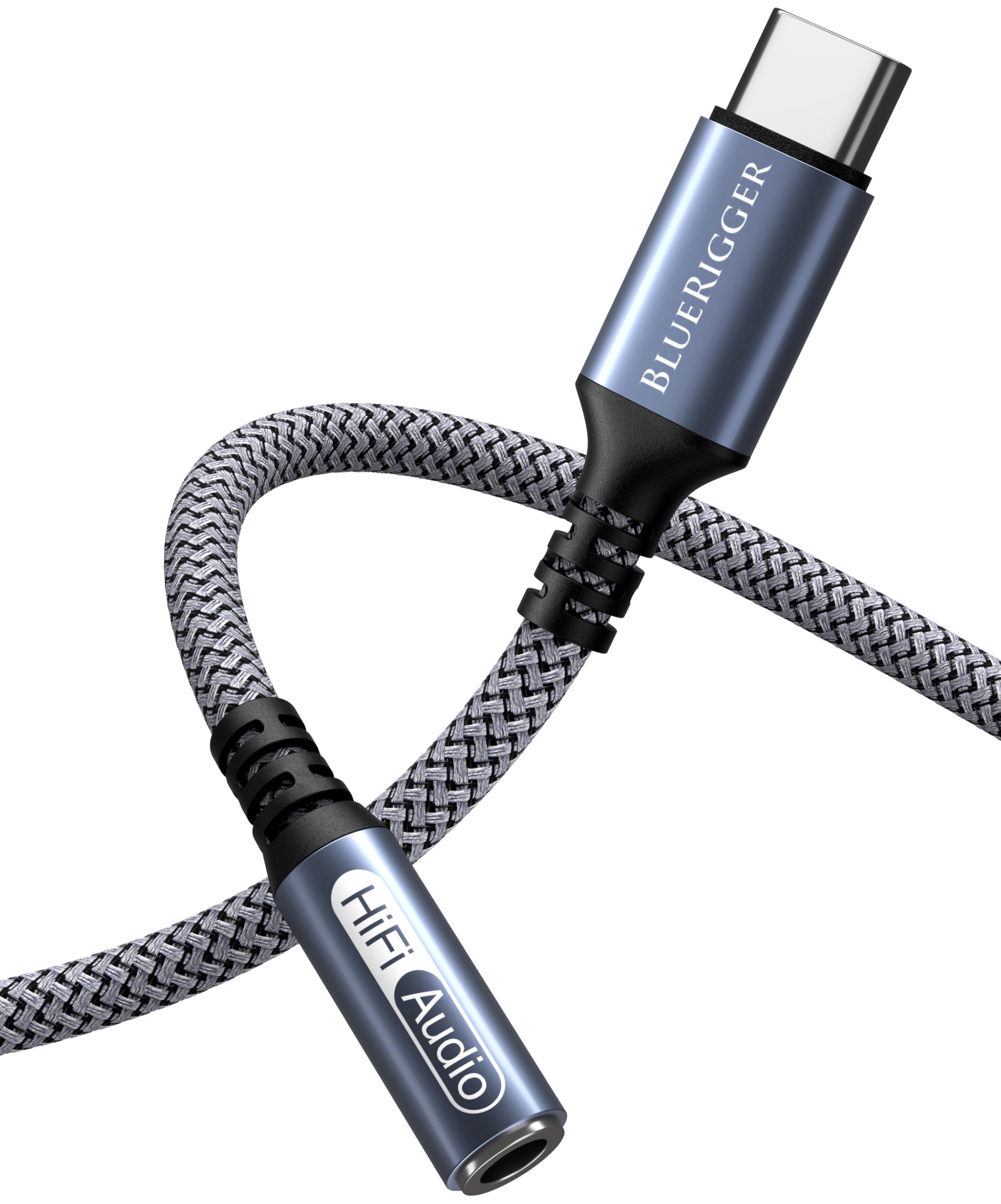 BlueRigger USB C to 3.5mm Audio Adapter Cable (3FT) - Female AUX to USB C Adapter, USB-C to Headphone Jack Extension for Phone, Tablet, Laptop - Perfect for Music, Gaming & Conference Calls