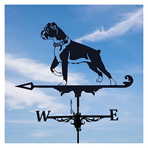 Stainless Steel Boxer Dog Weathervane - Durable Garden Stake for Patio & Yard Decor | Professional Weather Measuring Tool for Outdoor Use