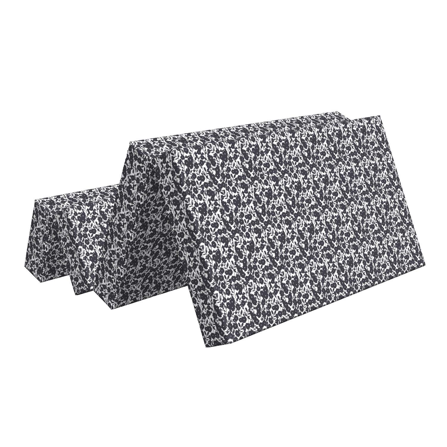 Ambesonne Black and White Foldable Mattress with Gardening Flowers Print, 78.7