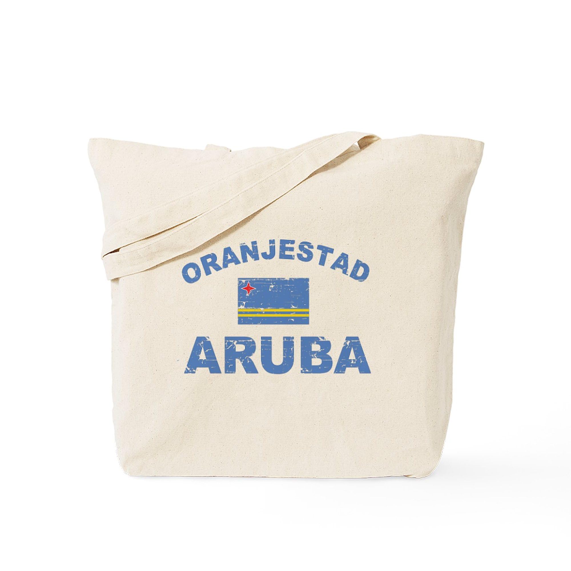 Oranjestad Aruba Designs Natural Canvas Tote Bag - Eco-Friendly Reusable Shopping Bag for Beach, Grocery & Travel | CafePress