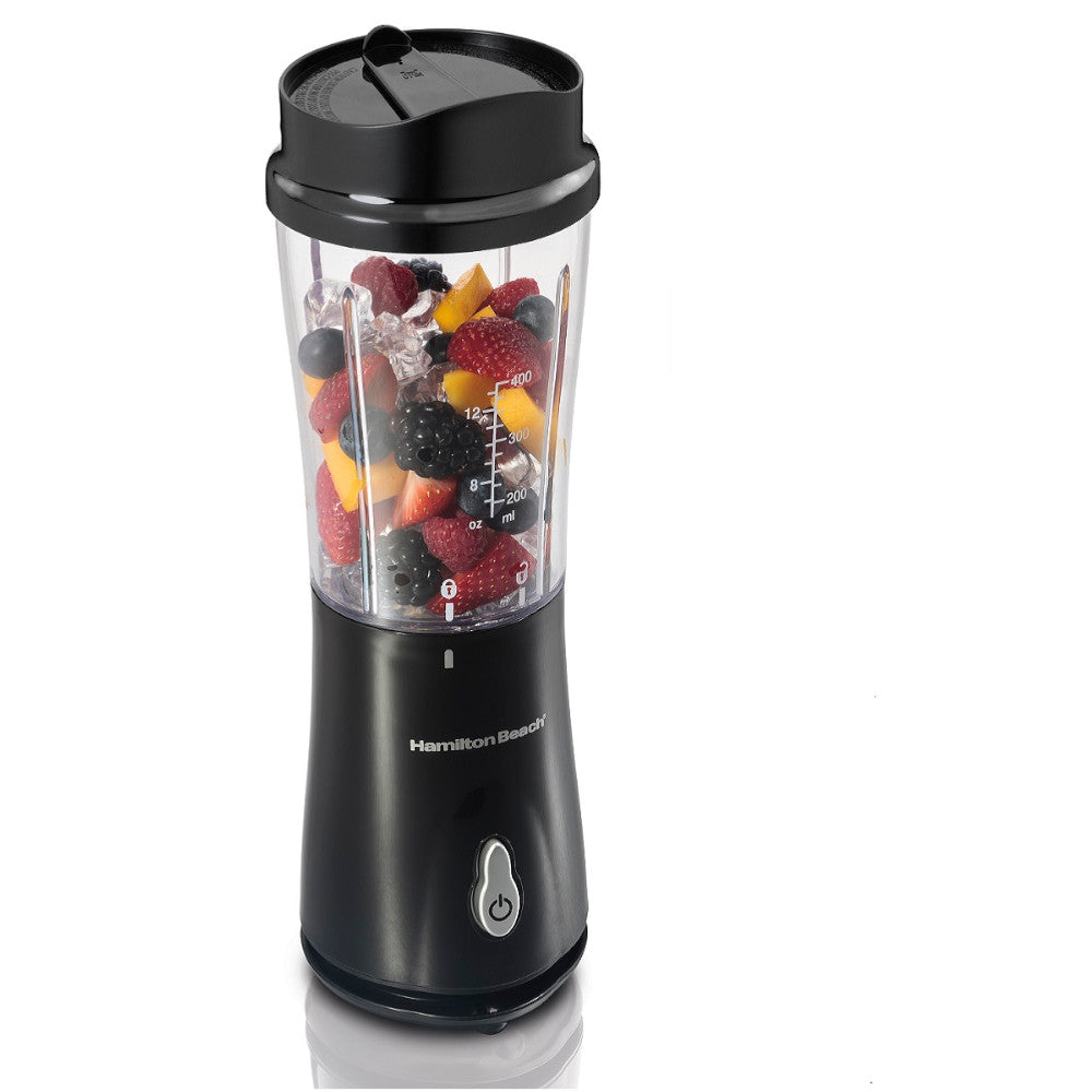 Hamilton Beach 51101BC Personal Blender with Travel Lid - Portable Smoothie Maker for Shakes, Juices & Protein Drinks - Perfect for Home, Office & Gym Use