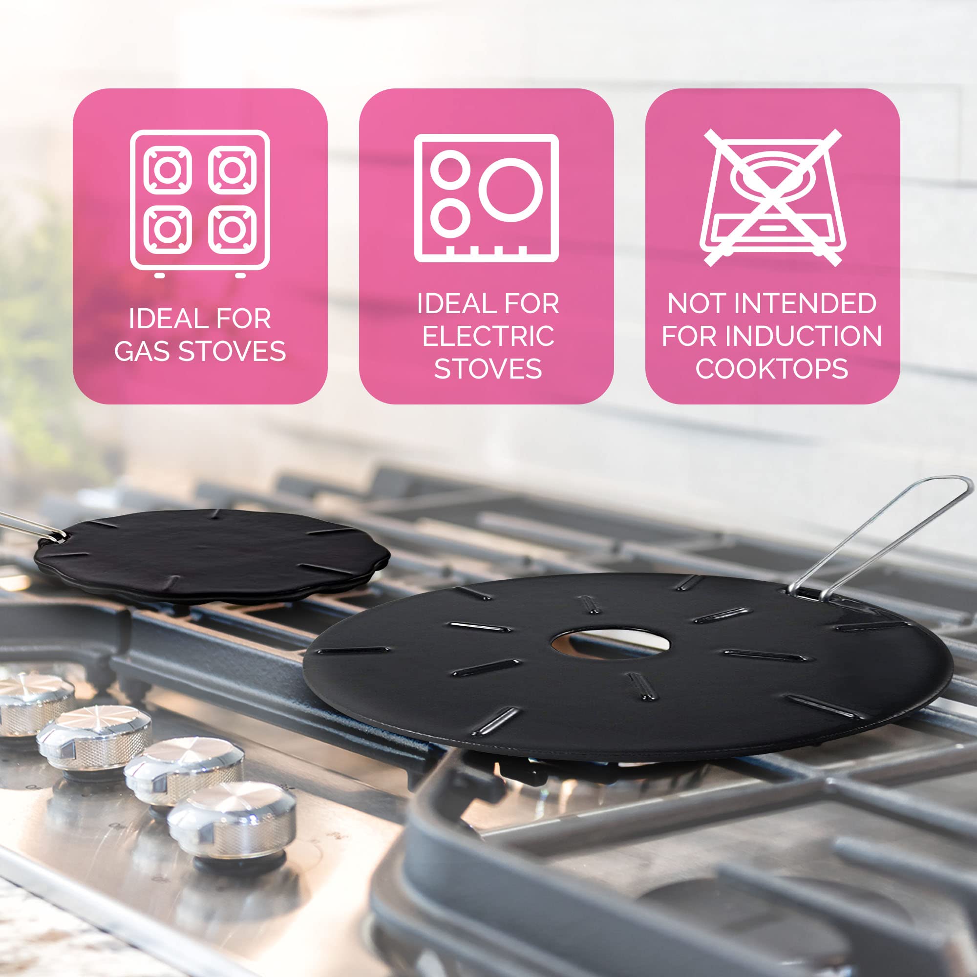 Cast Iron Heat Diffuser Plate for Gas & Electric Stoves - 8.25