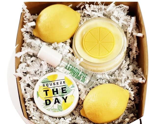 Luxury Lemon Spa Gift Set for Women - Bath & Body Care Box with Essential Oils, Soap & Lotion - Perfect for Relaxation, Birthday Gifts & Self-Care Pampering
