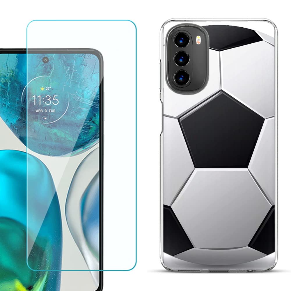 Slim-Fit TPU Case for Motorola Moto G 5G with Tempered Glass - Soccer & Outdoor Use