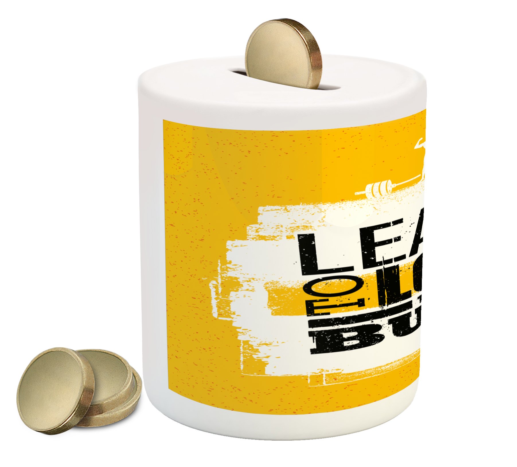Ambesonne Ceramic Piggy Bank for Fitness Enthusiasts - 
