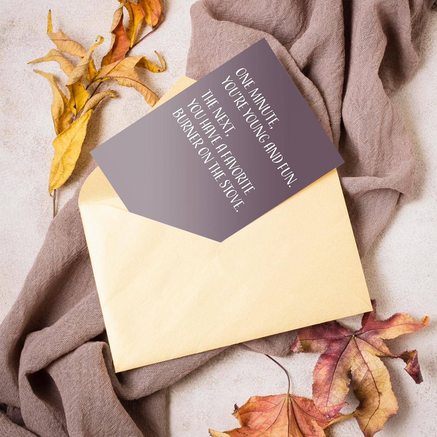 Funny Happy Birthday Card - Blank Inside Greeting Card with Envelope, 4.25 X 5.5 Inches, Perfect for Men and Women, 'You Have a Favorite Burner on the Stove' Design, Ideal for Office, Home, or Party Celebrations