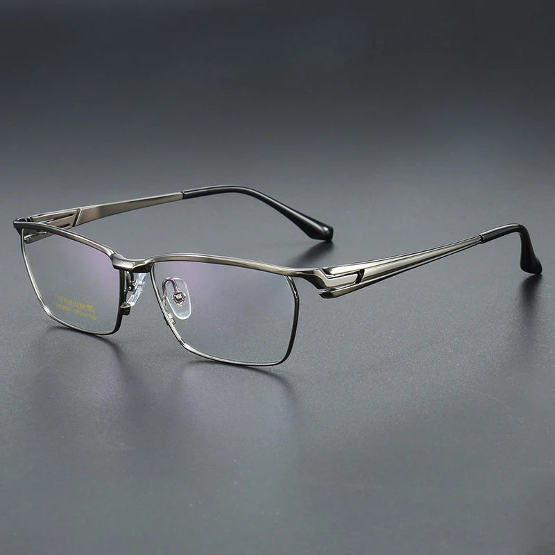 Aror Unisex Semi-Rimmed Polygon Square Titanium Eyeglasses Frame 96195 - Lightweight Durable Glasses for Work, Reading & Fashion