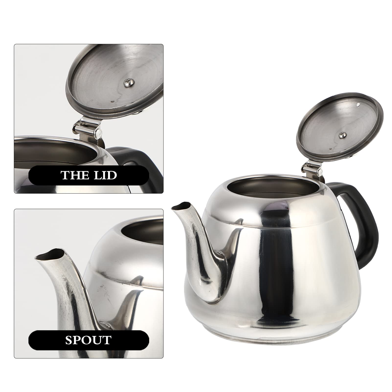 Cabilock Stainless Steel Induction & Gas Stove Compatible Teakettle - Fast Boiling Water Kettle for Home, Kitchen, Camping & Outdoor Use