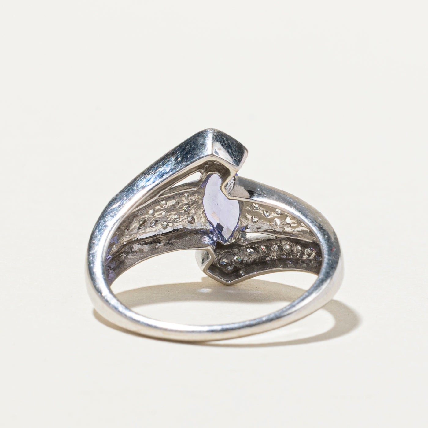 Exquisite 0.64ct Tanzanite & 0.29ct Diamond Bypass Ring - Size 9.25 | Elegant Blue Purple Gemstone Jewelry for Women | Perfect for Engagement, Anniversary & Special Occasions